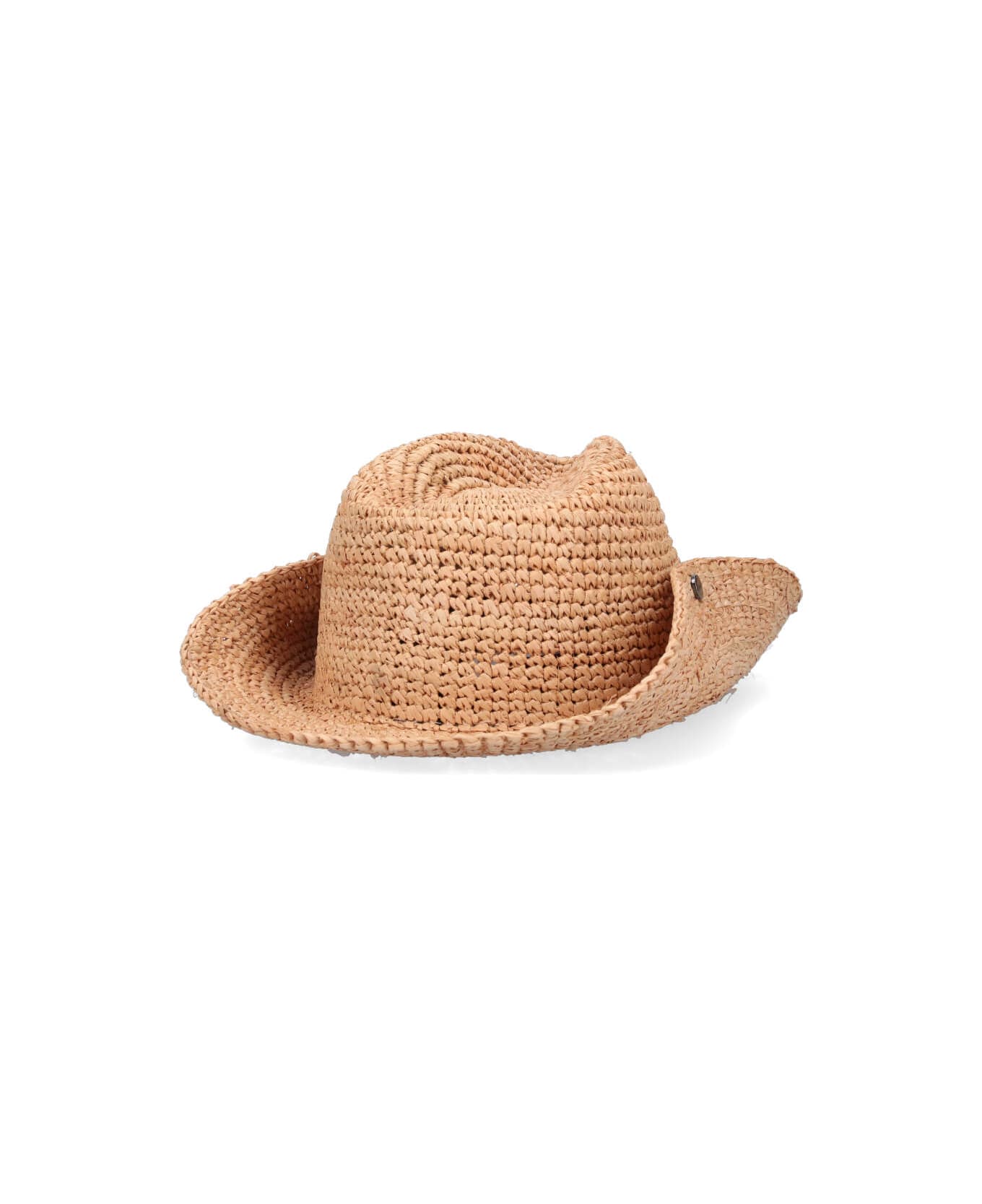 Borsalino Logo Straw Hat - Beige 帽子