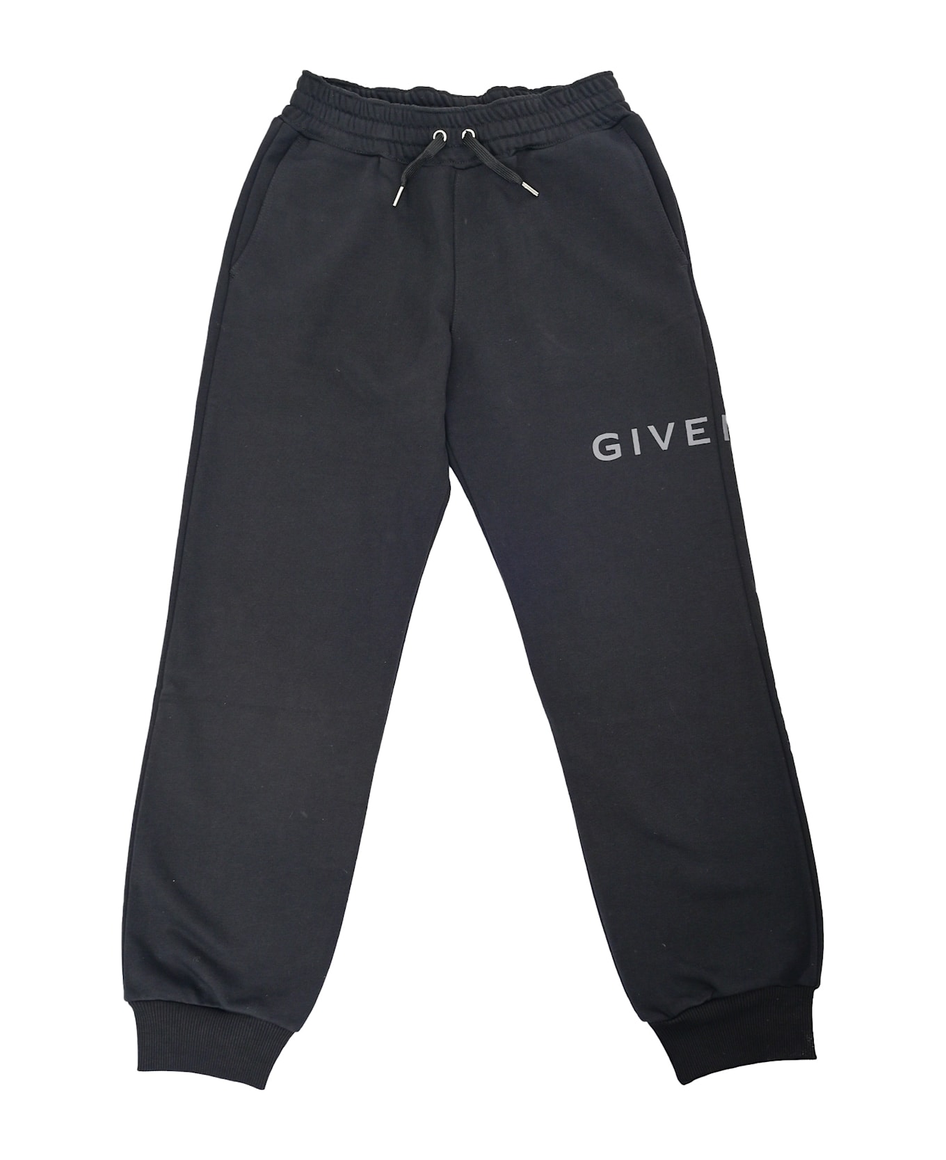 Givenchy Fleece Trousers, 85% Organic Cotton 15% Polyester, Elasticated Waist With Drawstring, Givenchy Print On Left Side, 4g Print Under Back Pocket. - BLACK