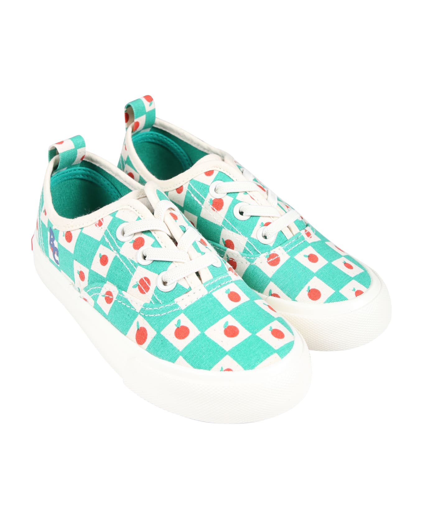 Bobo Choses Green Sneakers For Kids With Tomatoes - Green シューズ