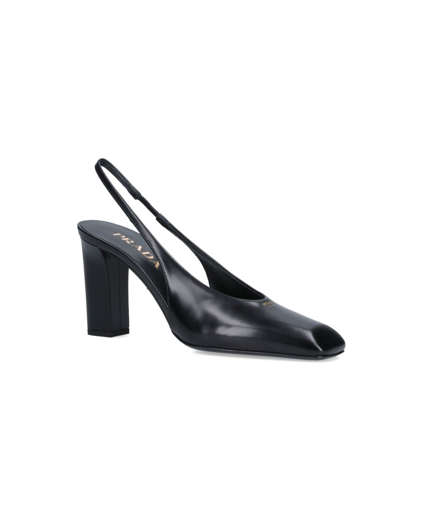 Prada Logo Slingback Pumps - Black  