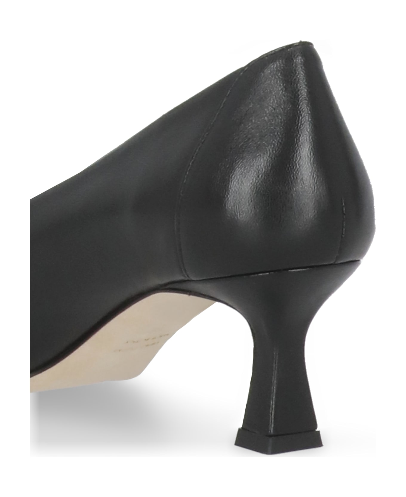 Julie Dee Leather Heel Shoes - Black