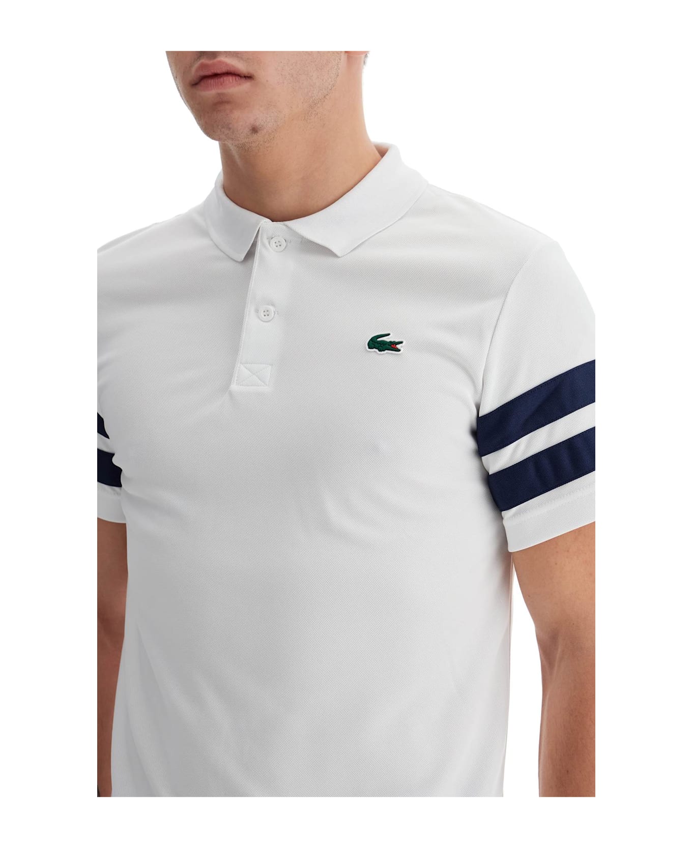 Lacoste Ultra-dry Sport Polo - WHITE NAVY BLUE (White)