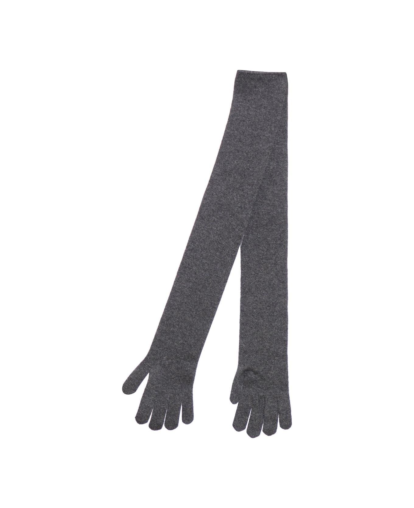 Max Mara Long Knit Gloves - Grey