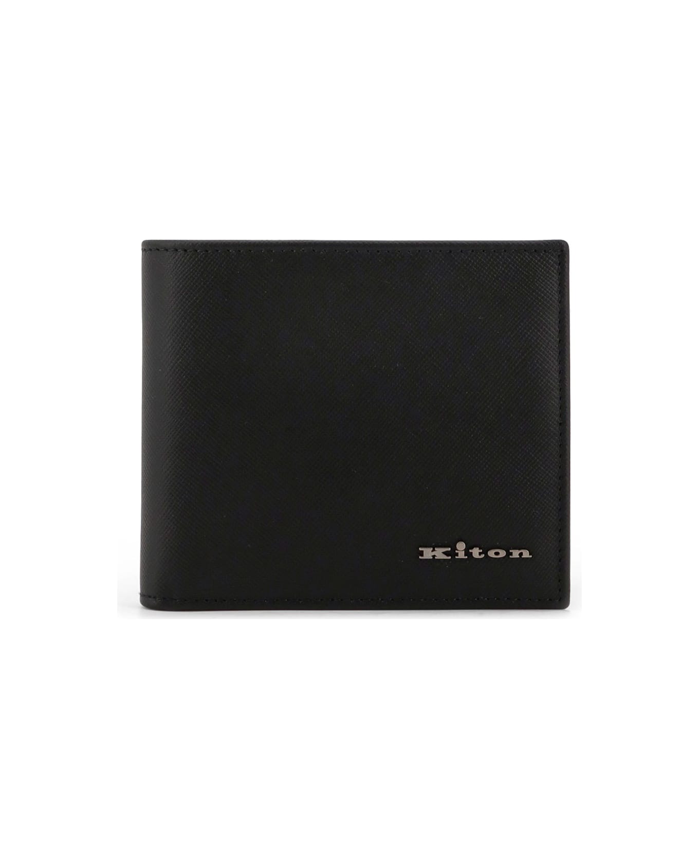 Kiton Bifold Leather Wallet - Black