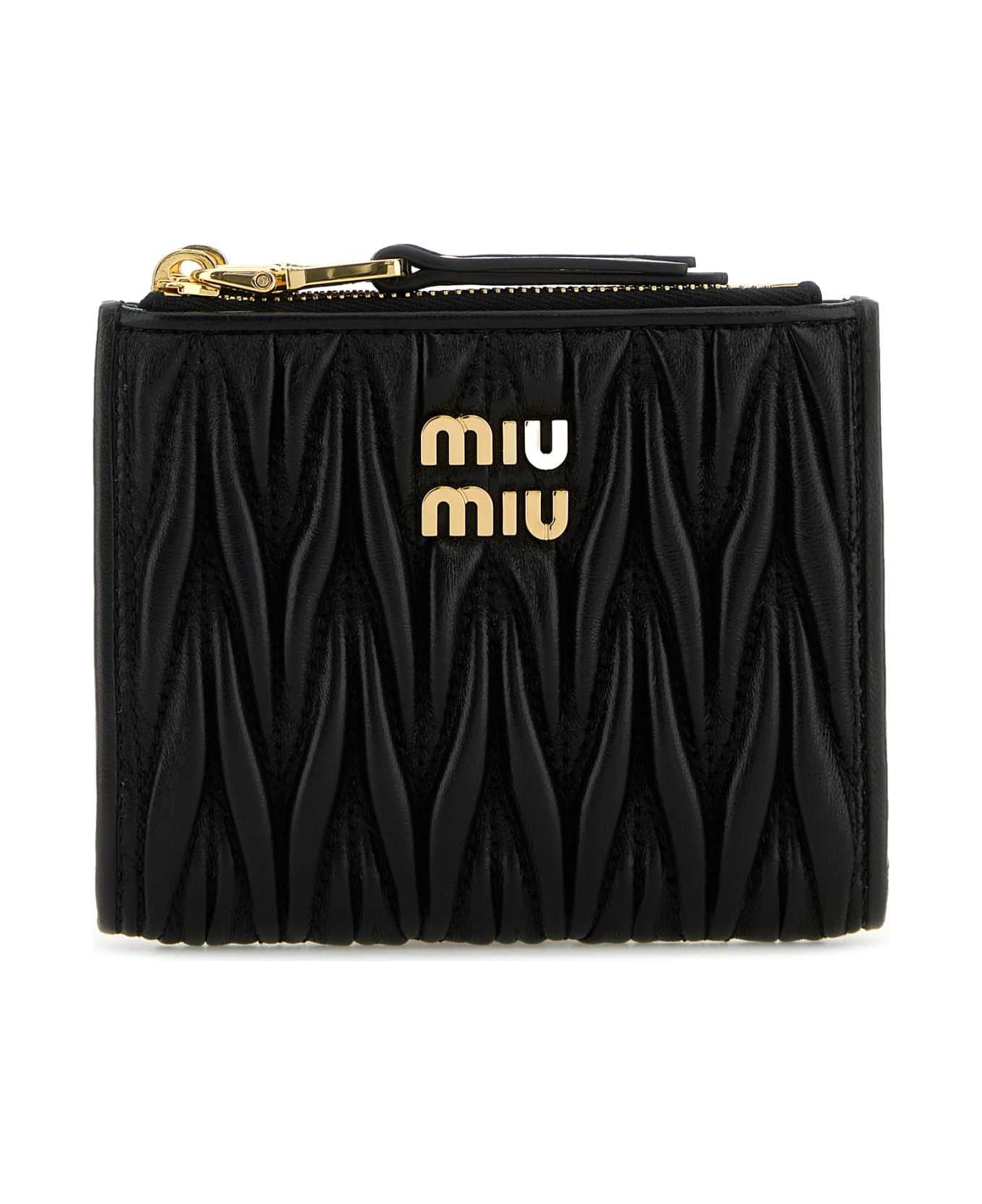 Miu Miu Black Leather Wallet - NERO
