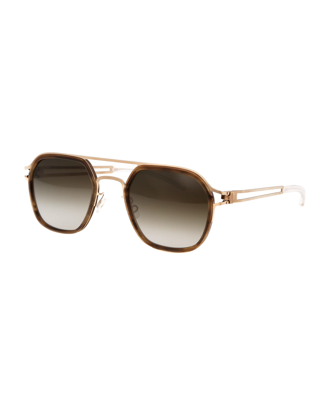 Mykita Leeland Sunglasses - 796 A80 Champagne Gold/Galapagos Raw Brown Gradient