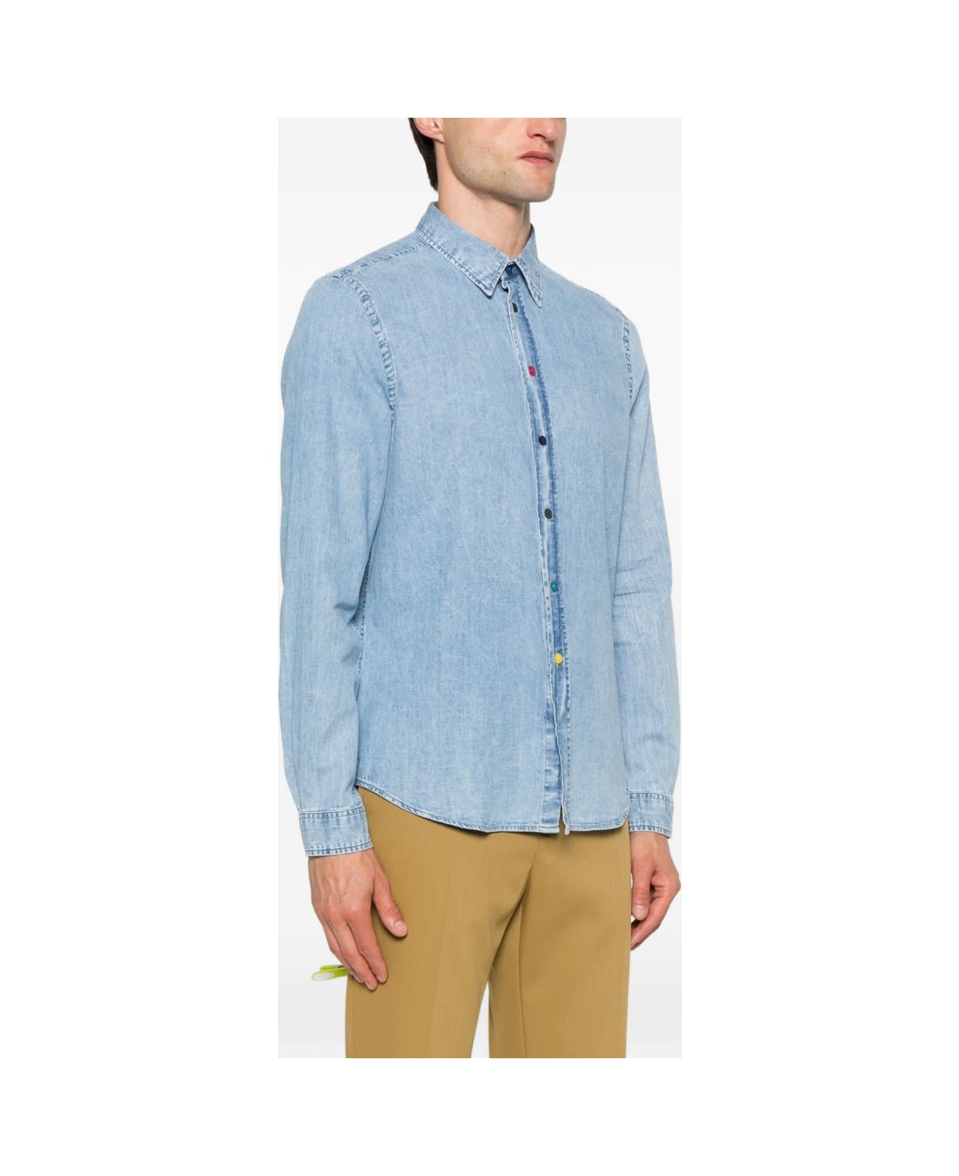 PS by Paul Smith Striped Cotton Shirt - Clear Blue