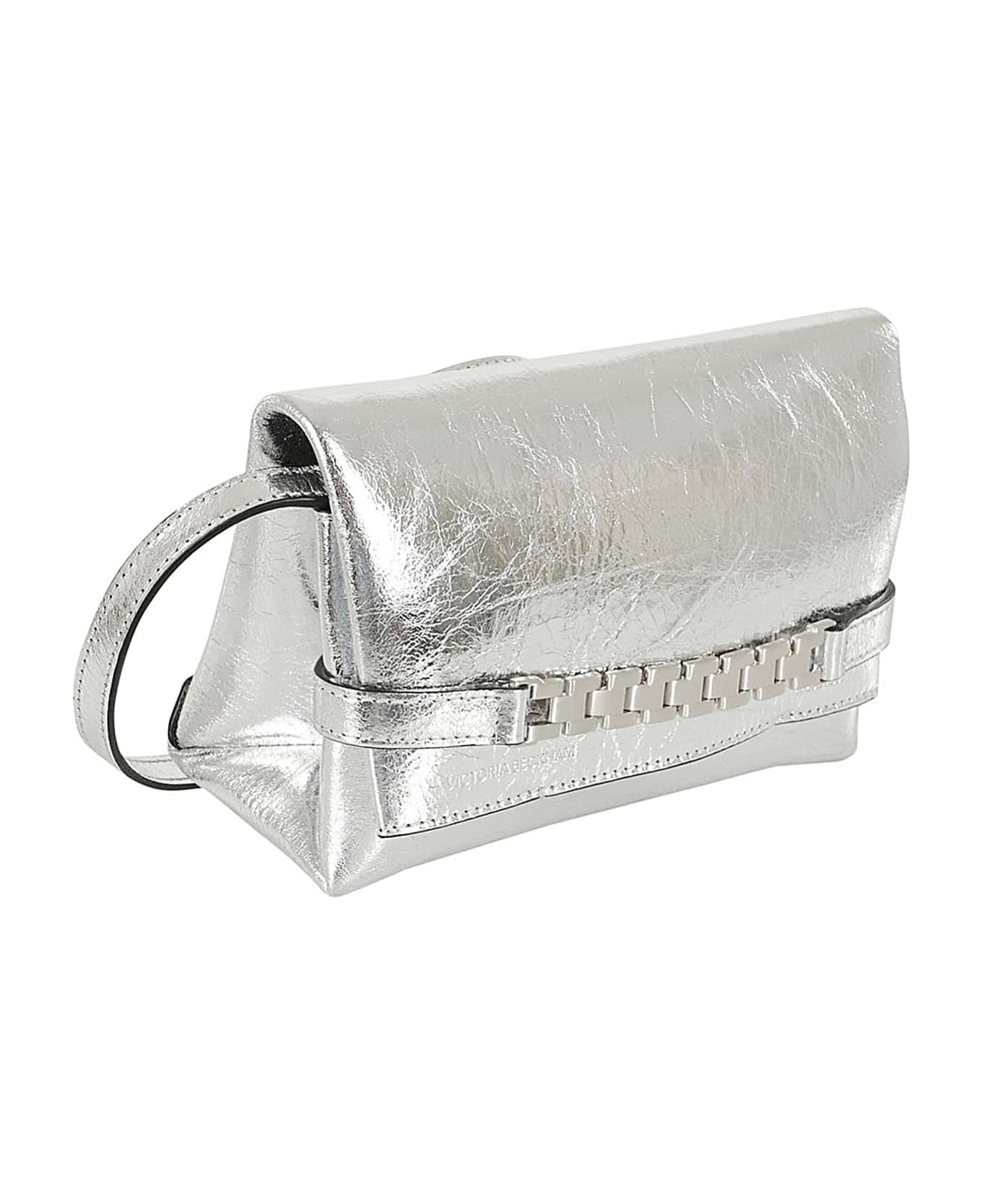 【Victoria Beckham】Chain Pouch With Strap Chain Pouch Bag with Strap In Black Leather – Victoria
