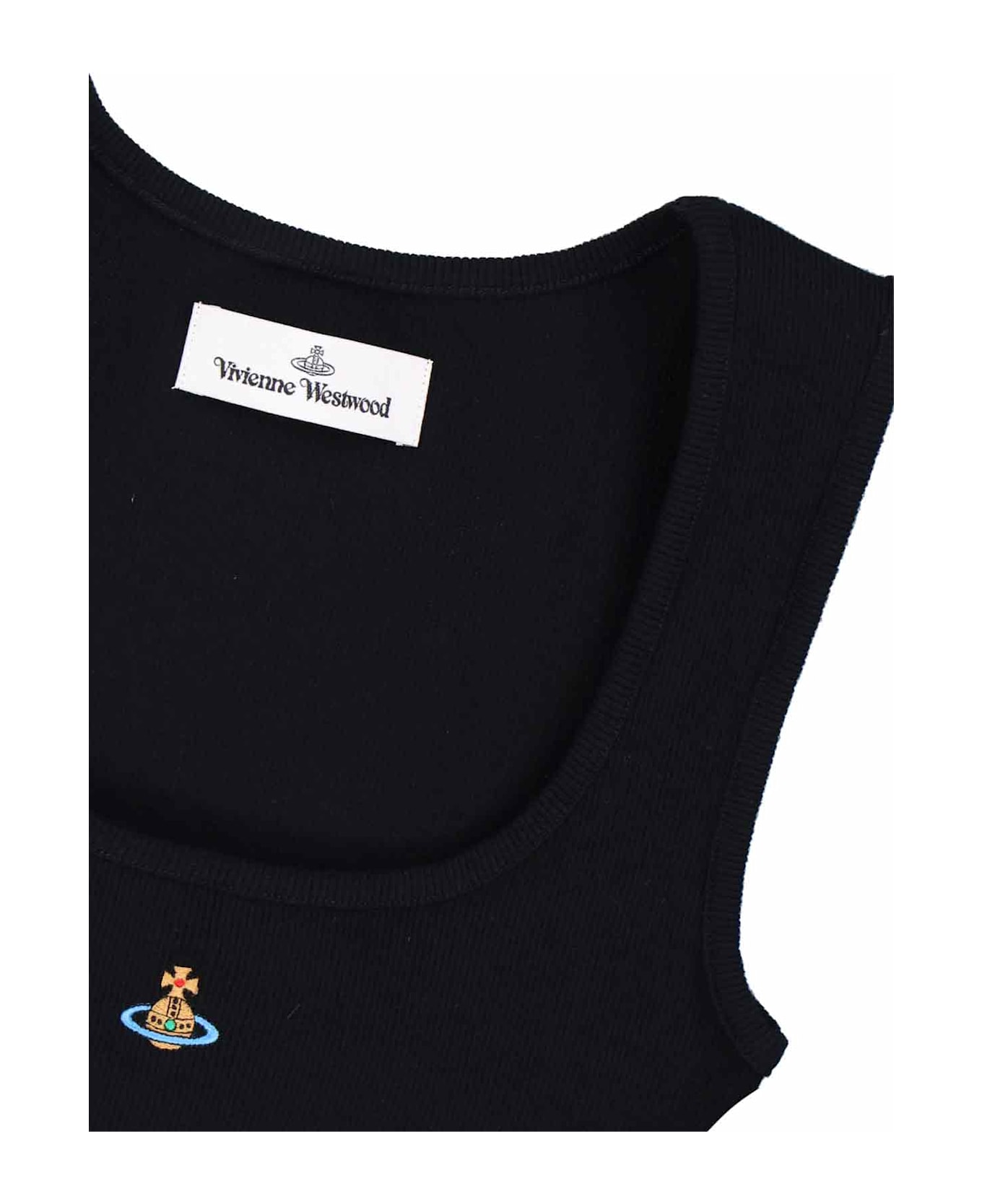 Vivienne Westwood Tank Top Cropped "orb" - Black  