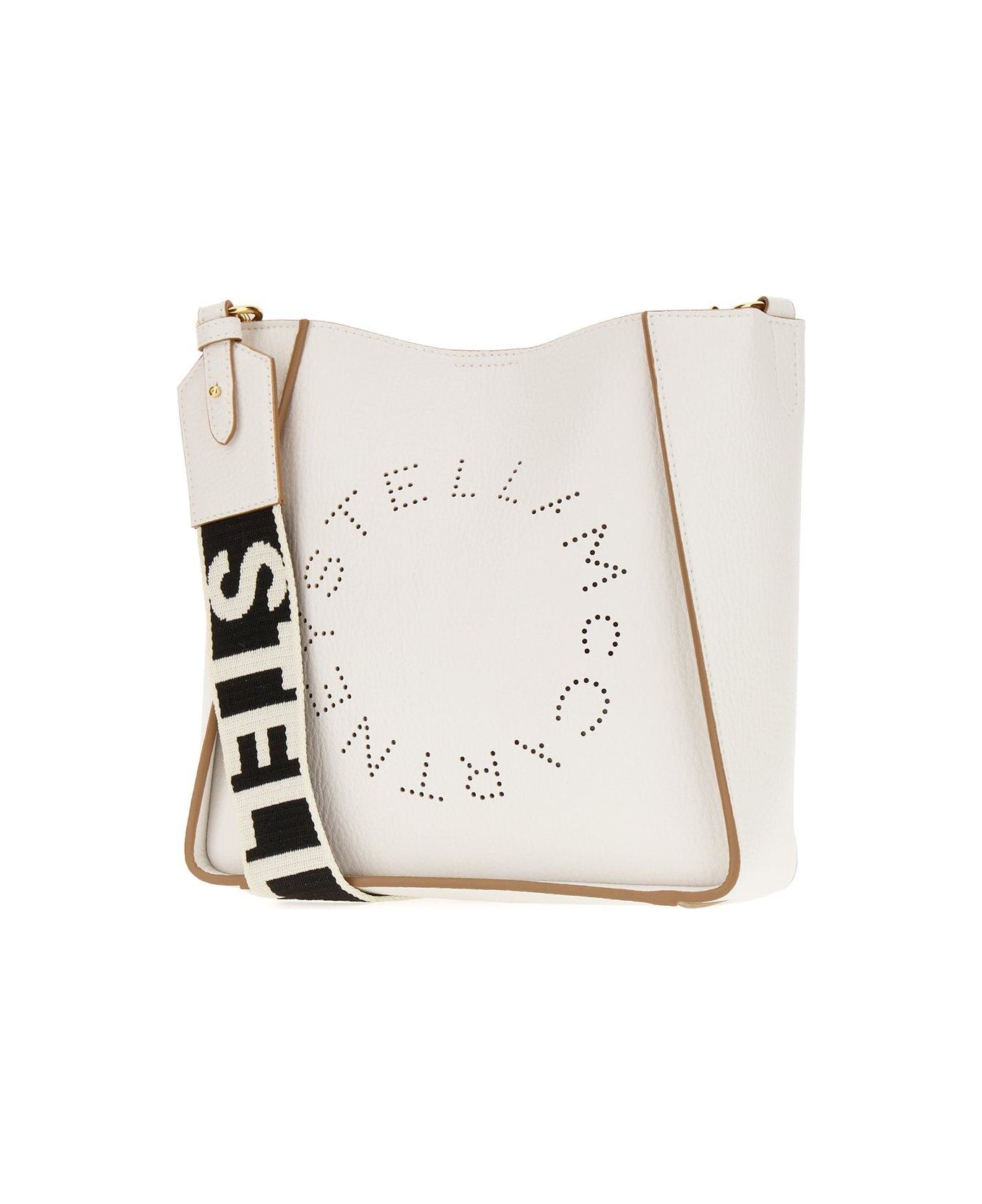 Stella McCartney Logo Perforated Crossbody Bag - Pure White