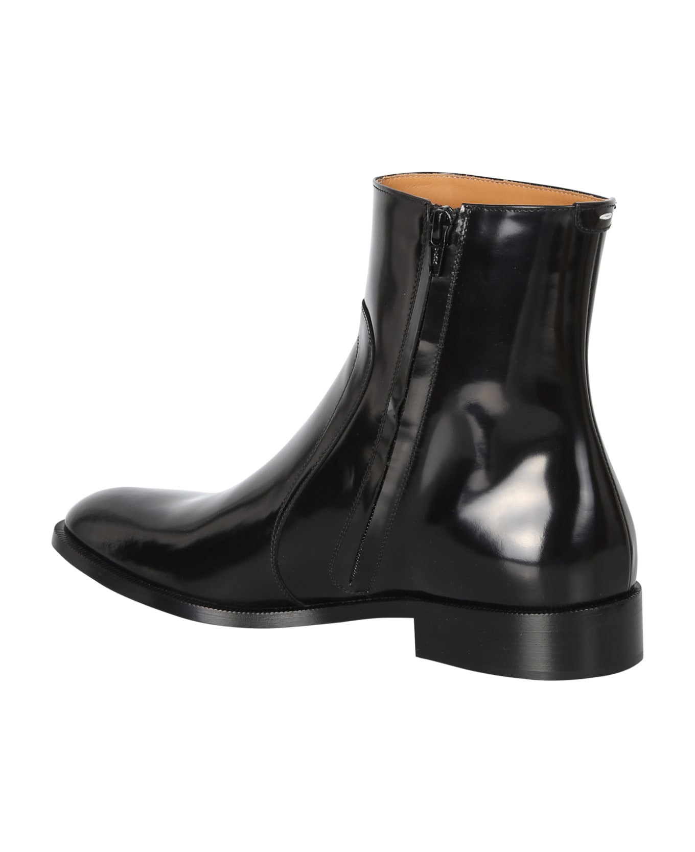 Maison Margiela Black Smooth Leather Ankle Boot - Black