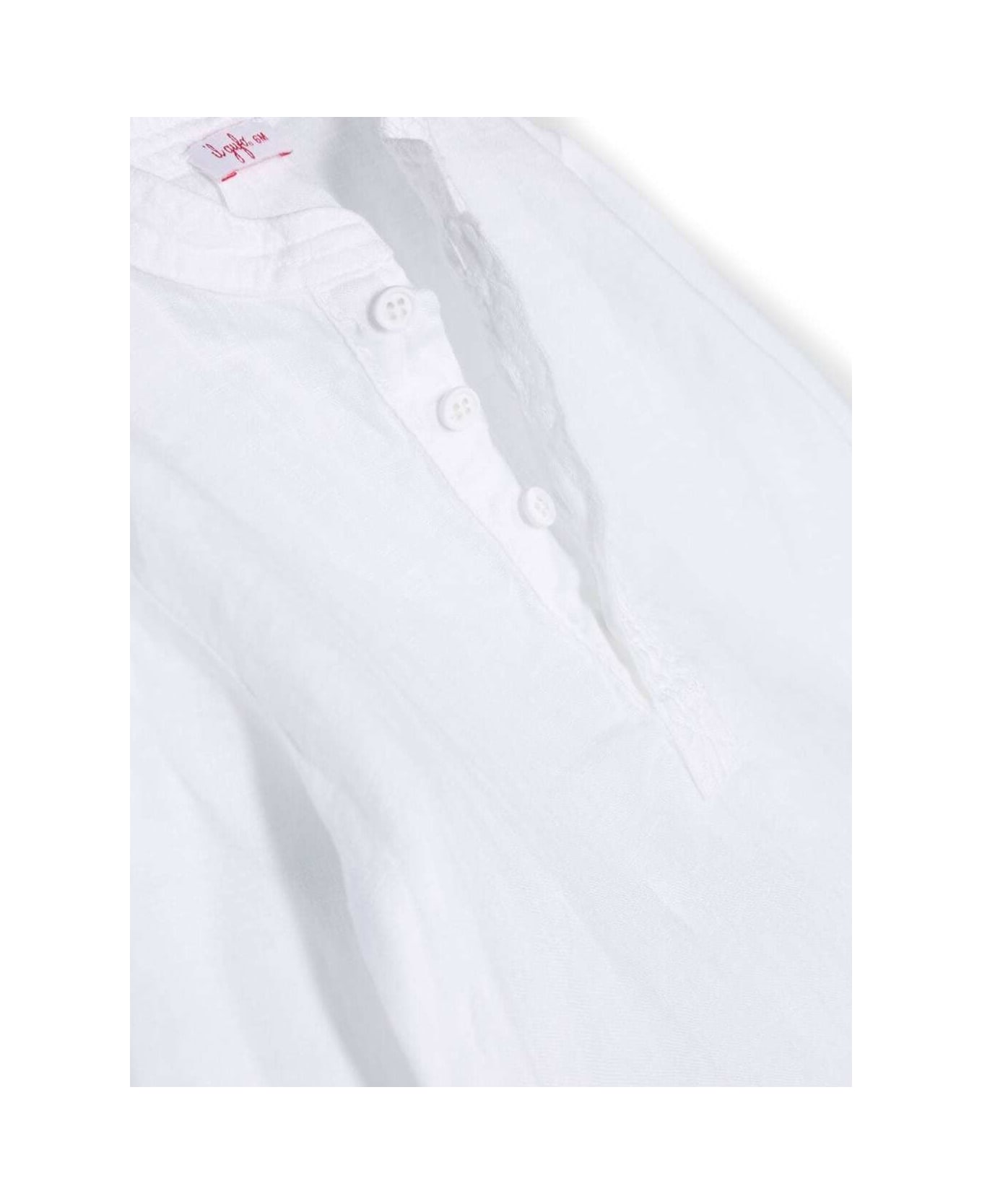 Il Gufo White Long Sleeve Shirt In Linen Baby - White