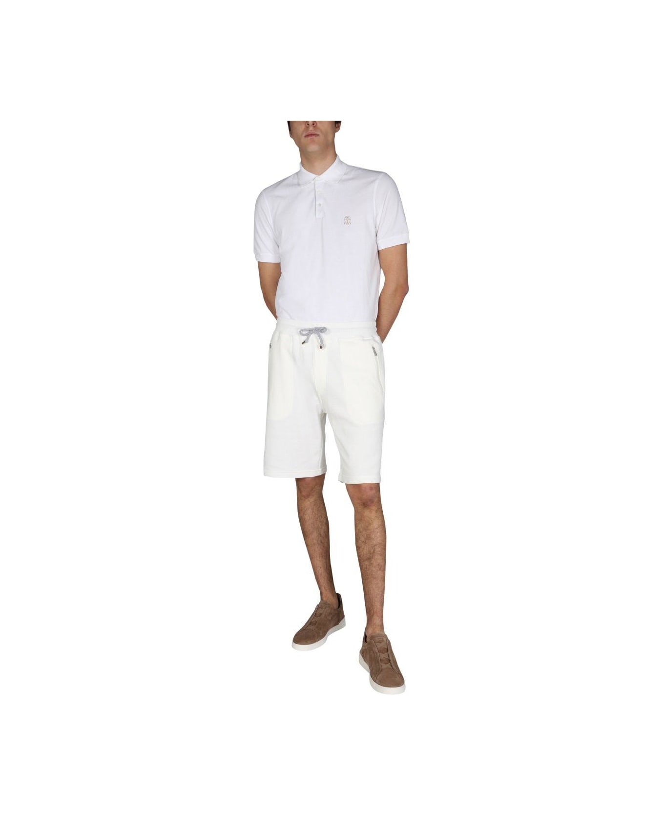 Brunello Cucinelli Drawstring Bermuda Shorts - off white ショートパンツ