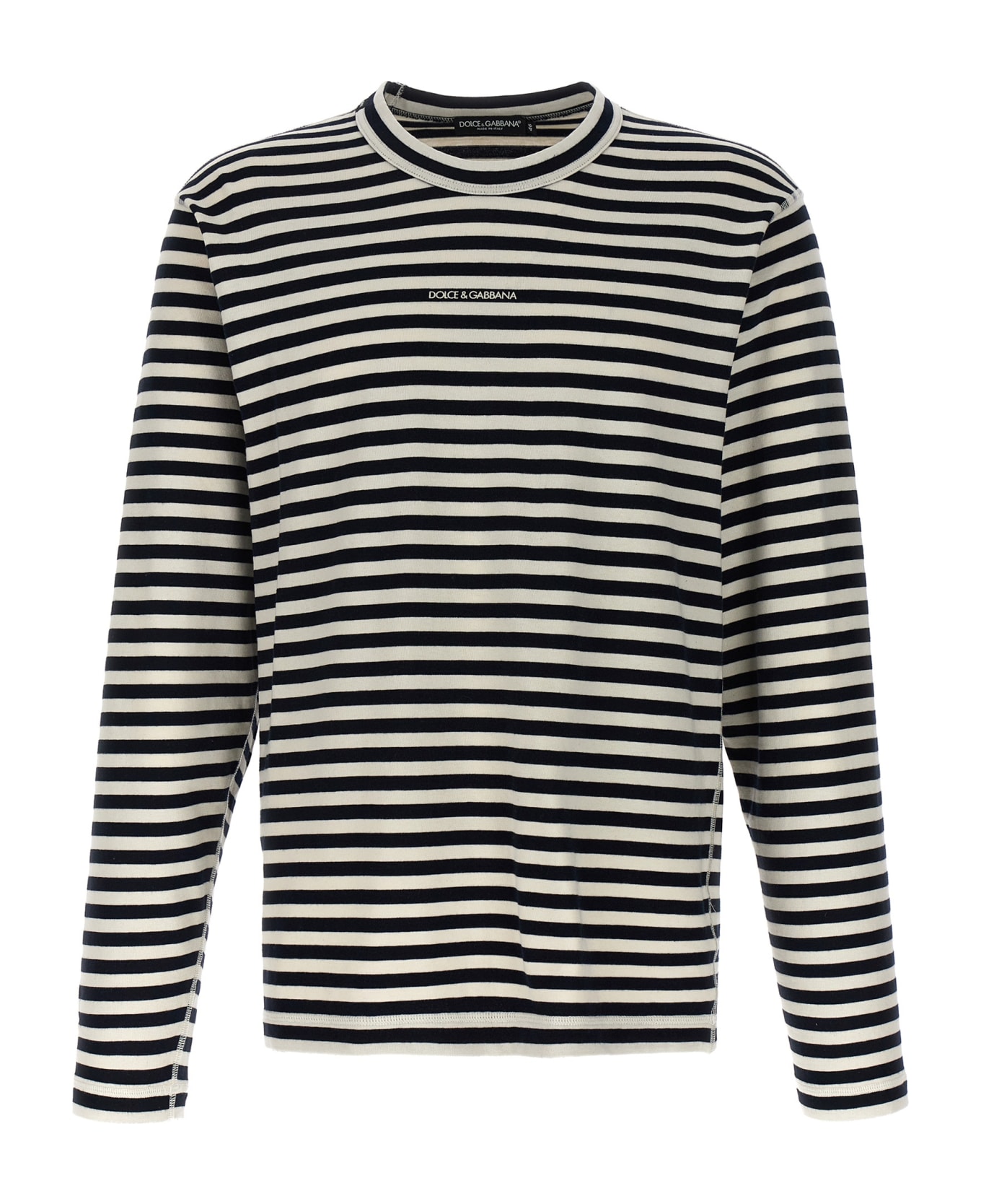 Dolce & Gabbana Striped Crewneck T-shirt - Black シャツ