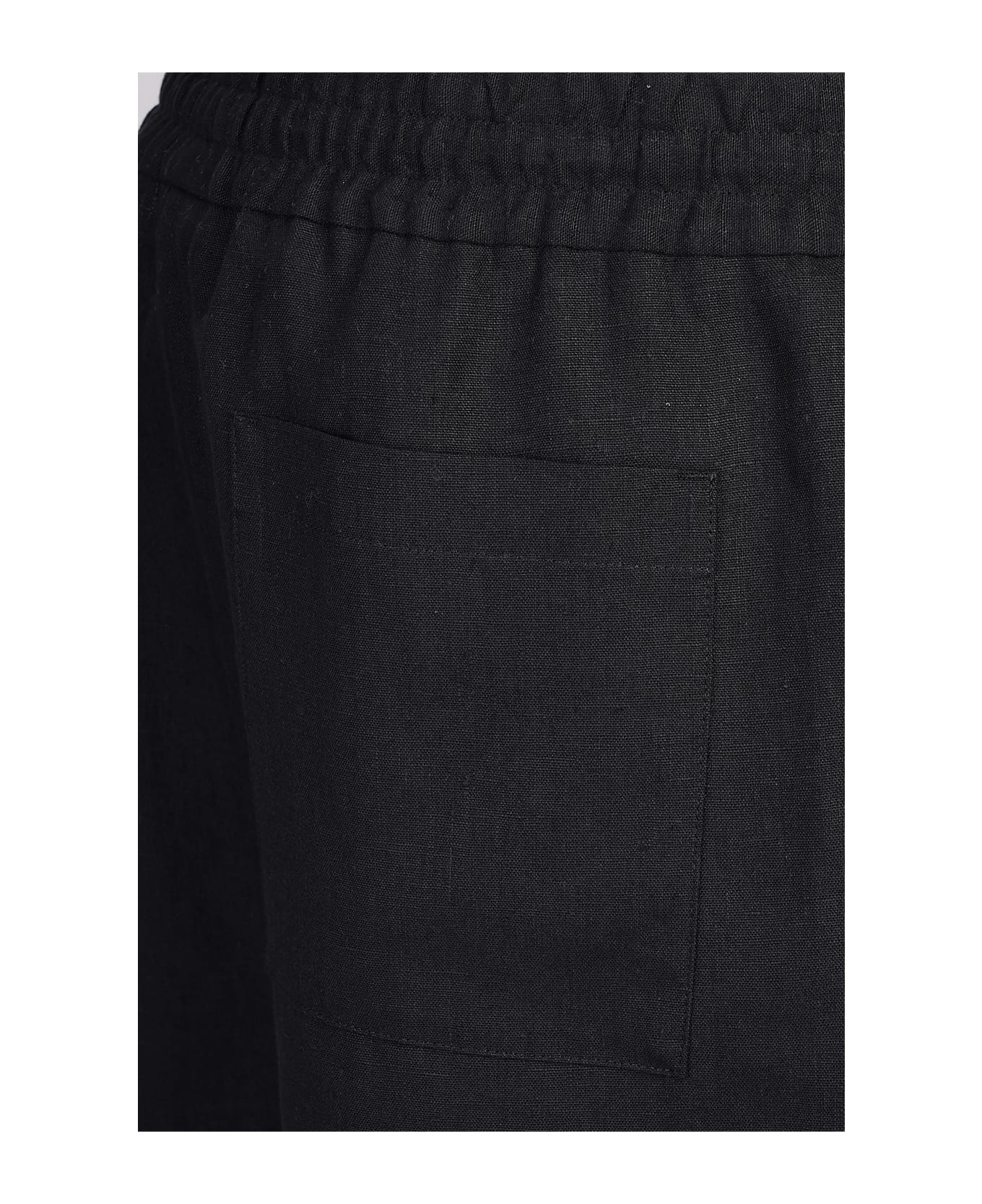 Lardini Shorts In Black Linen - black