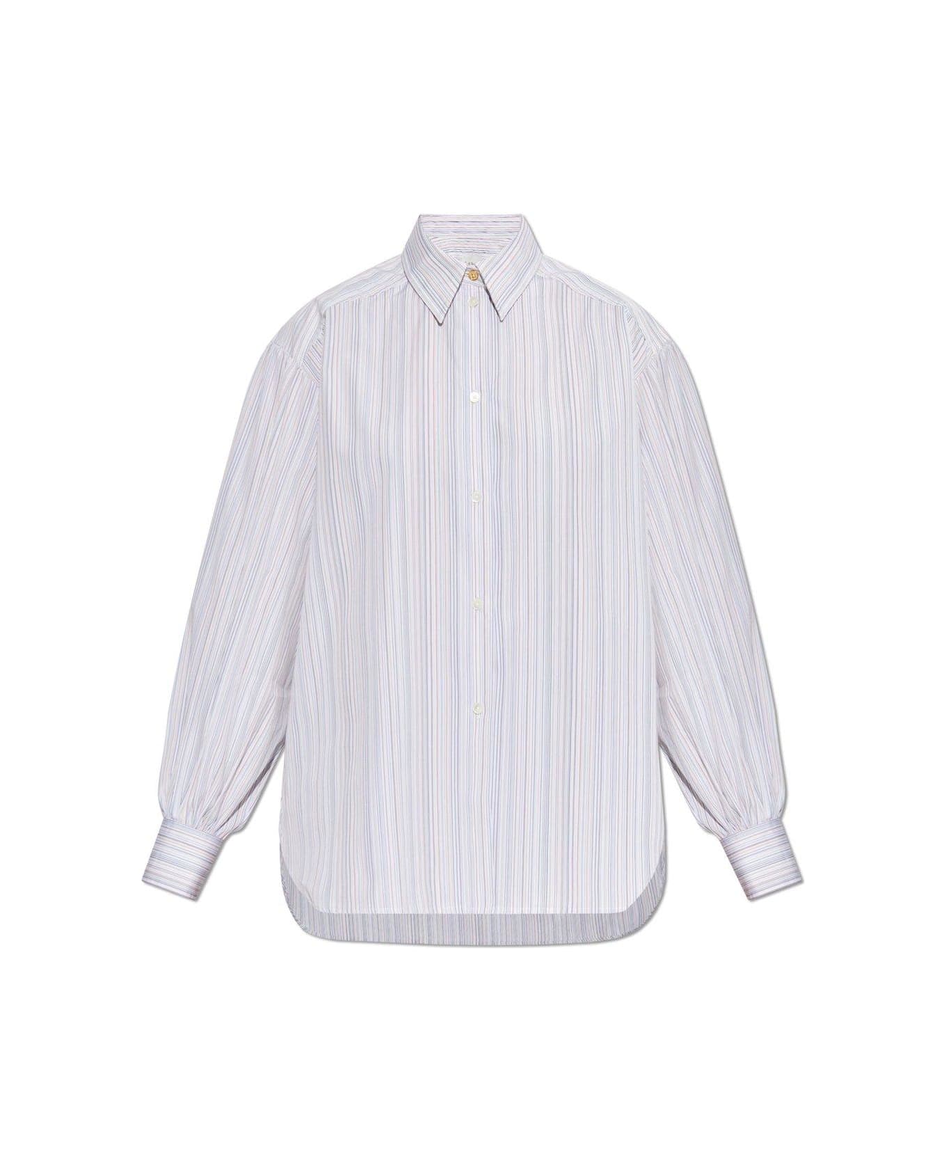 Paul Smith Shirt With Striped Pattern - WHITE