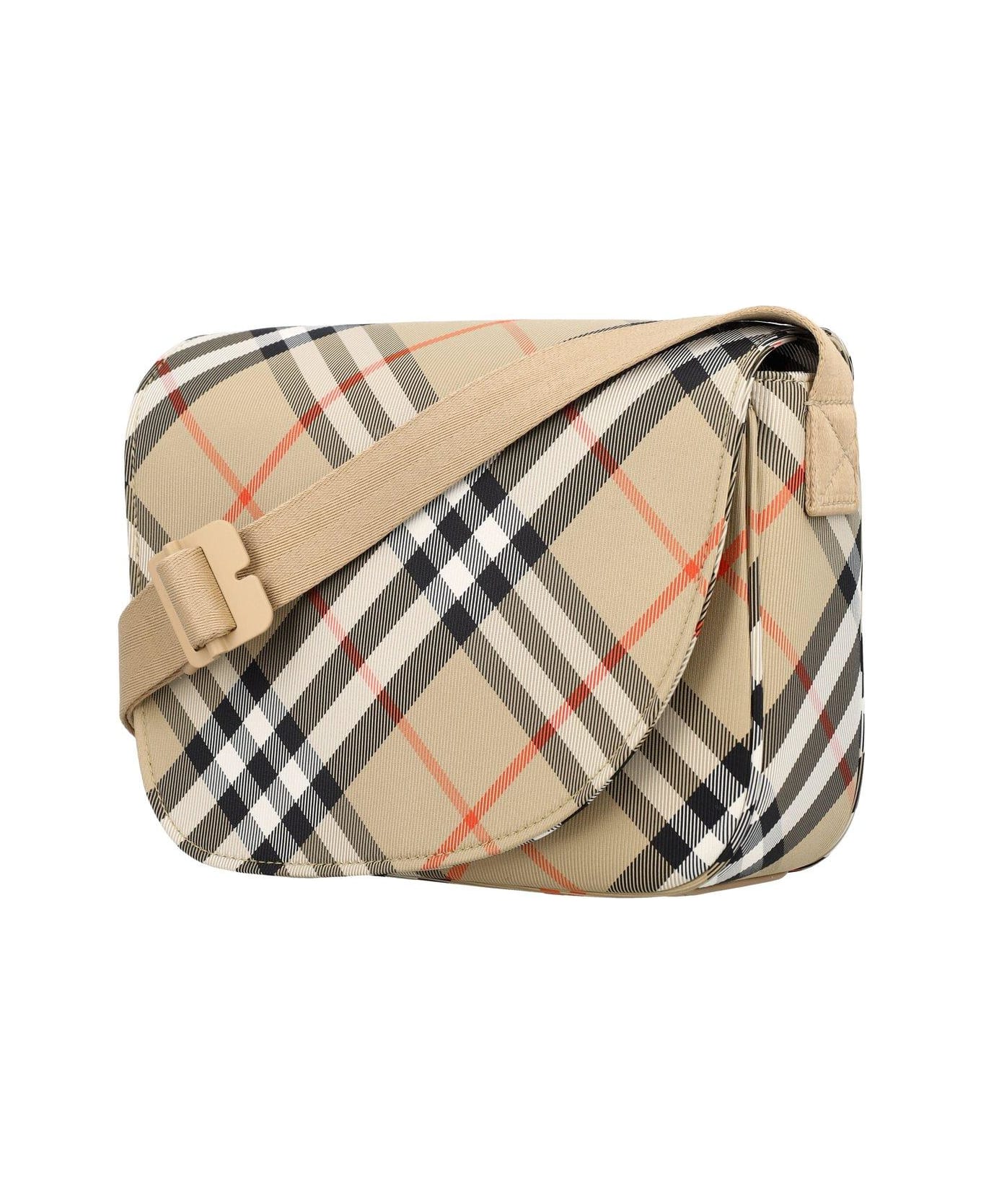 Burberry Vintage Check Foldover-top Messenger Bag - Beige