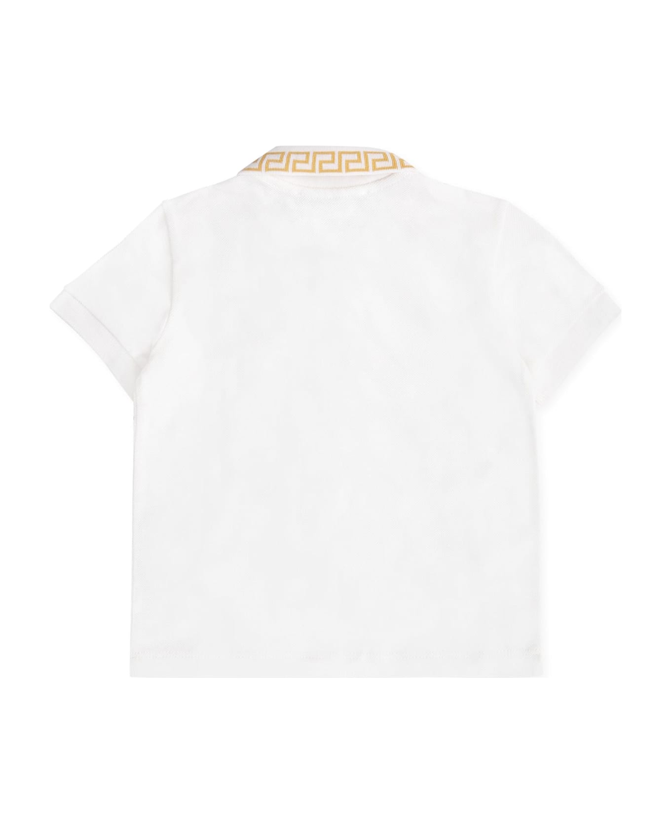 Versace Ivory Polo Shirt With Medusa Fro Baby Boy - Ivory