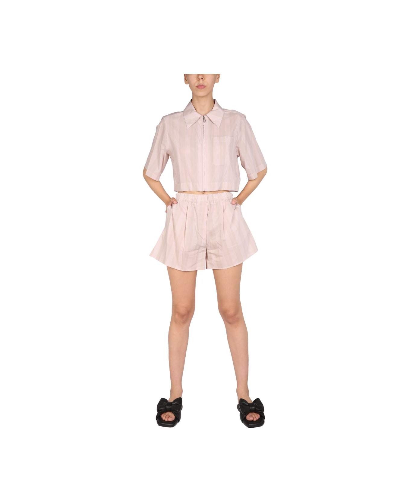 Off-White Striped Pattern Shorts - PINK ショートパンツ