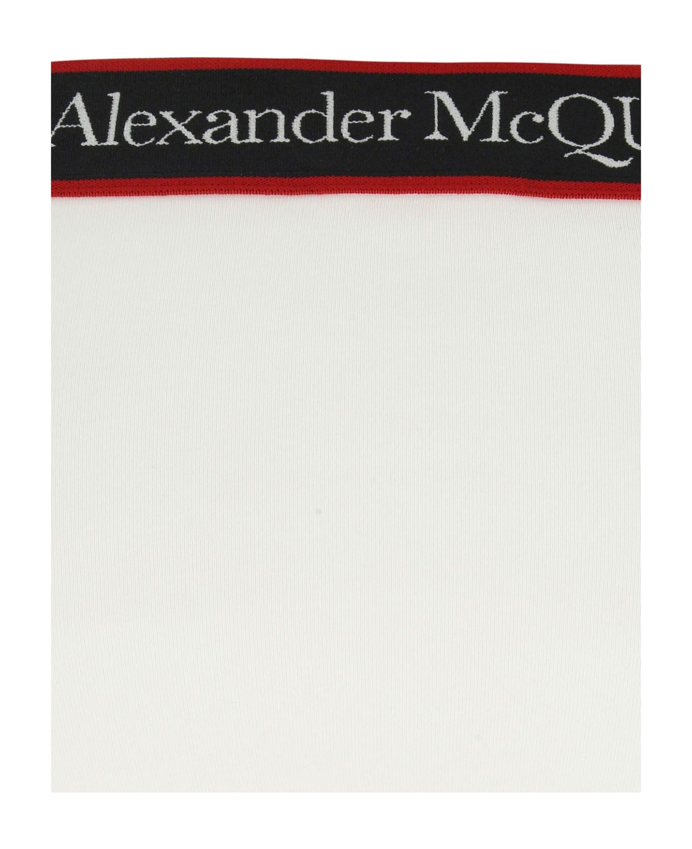 Alexander McQueen White Stretch Cotton Slip - White その他各種シューズ