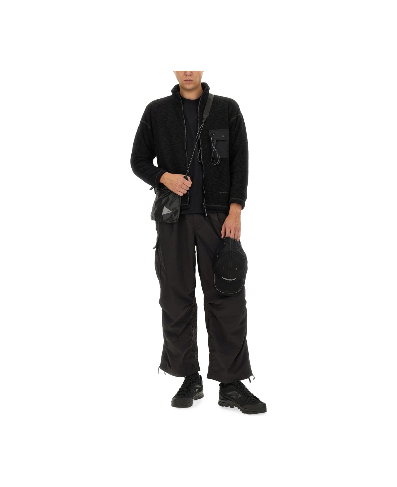 And Wander Pile Sweatshirt. - BLACK