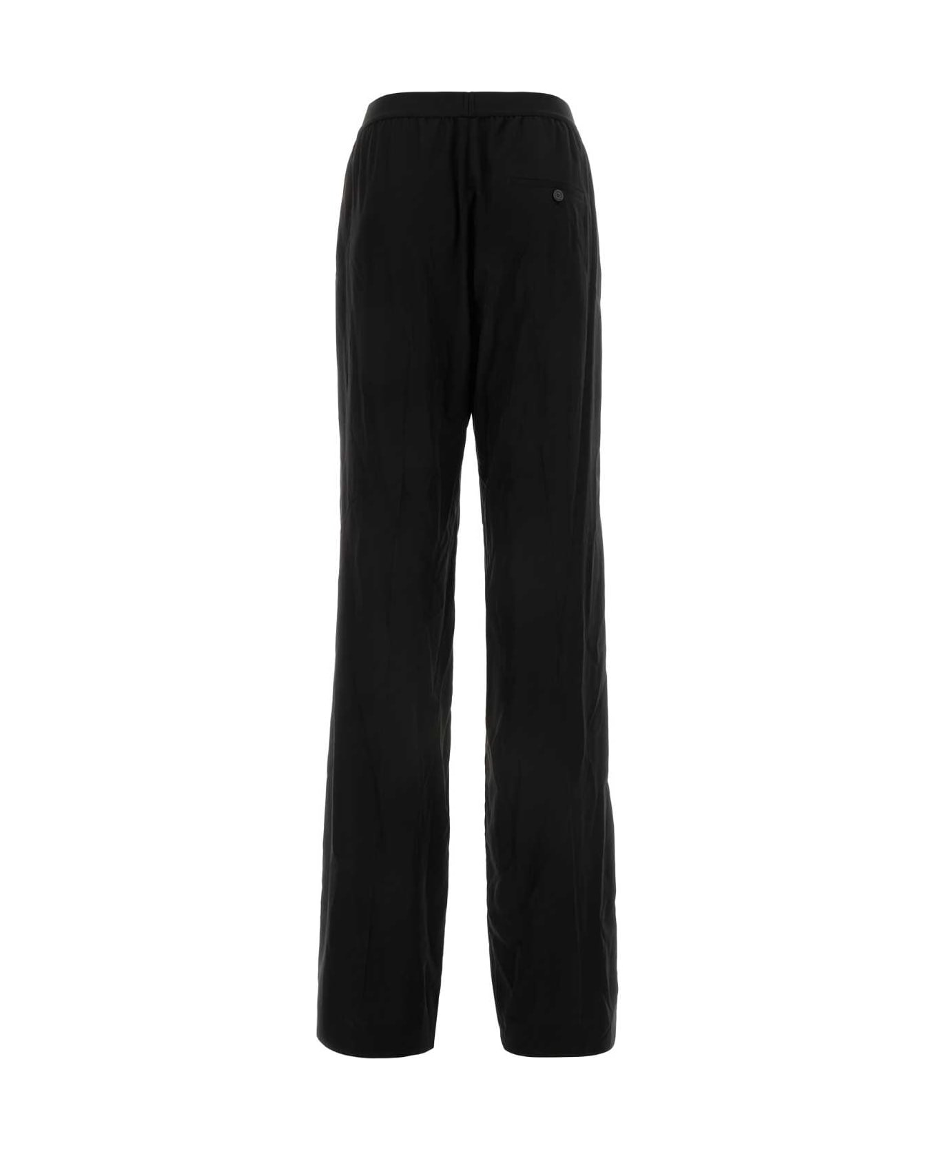 Balenciaga Black Cotton Wide-leg Pant - Black