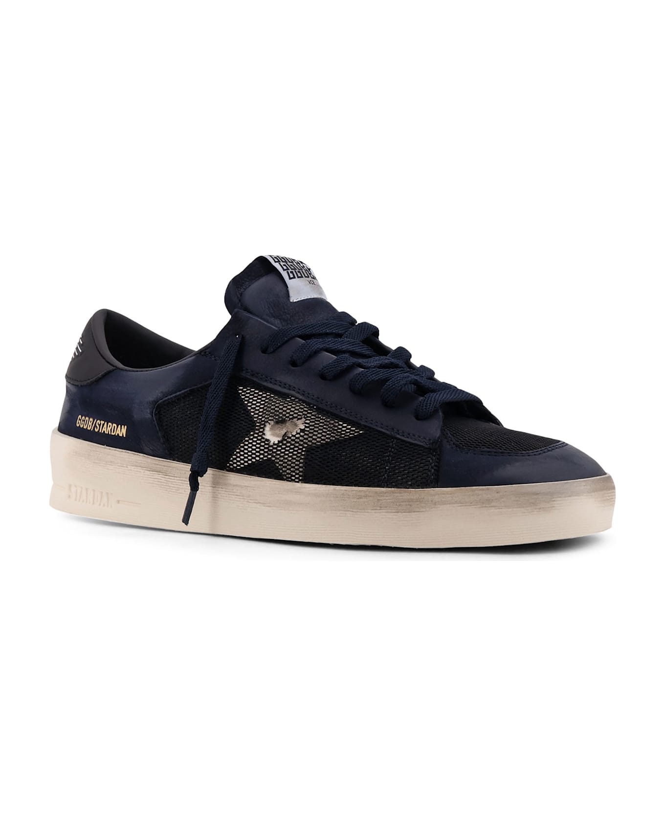 Golden Goose Stardan Under Net Star Low-top Leather Sneakers - BLUE WHITE TARTAN/NIGHT BLUE/W