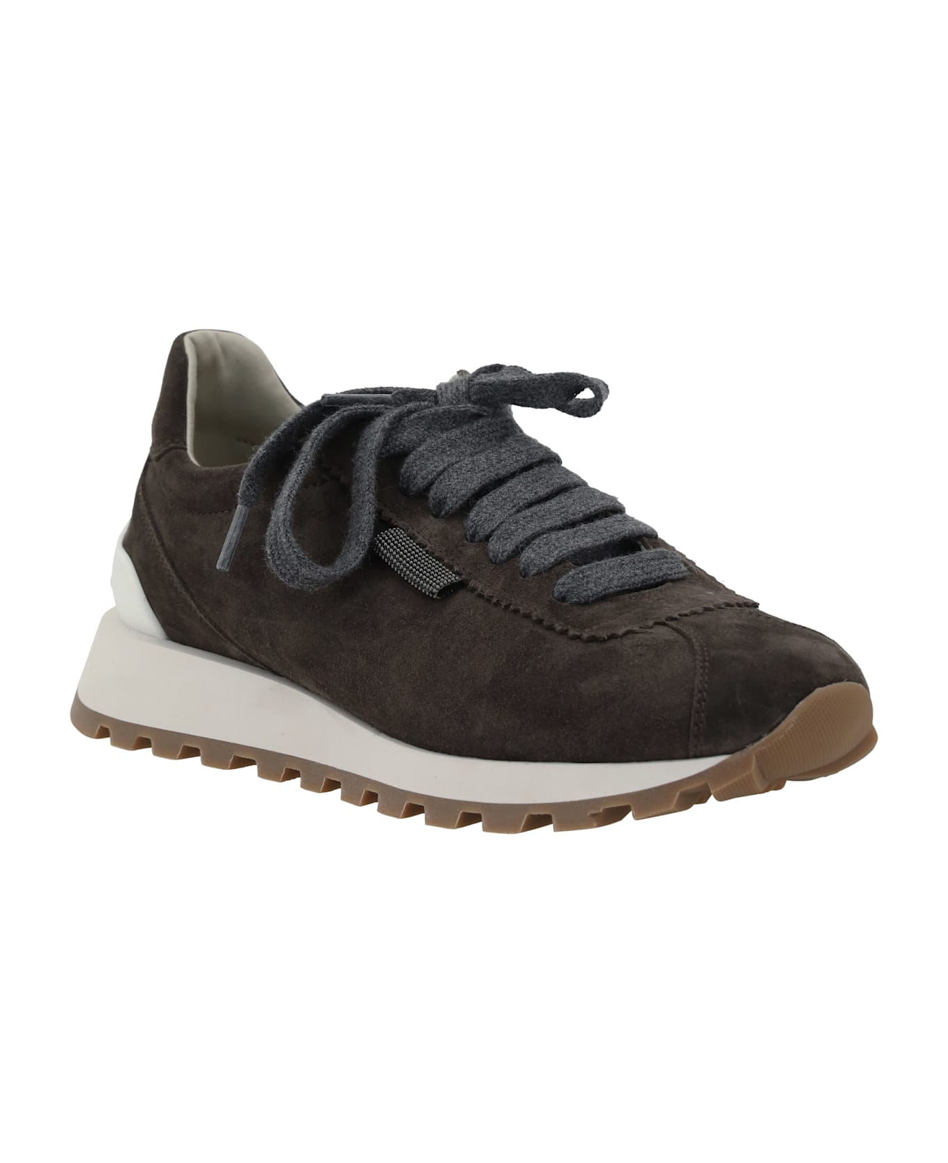Brunello Cucinelli Sneakers With Iconic Embellishments - Brown