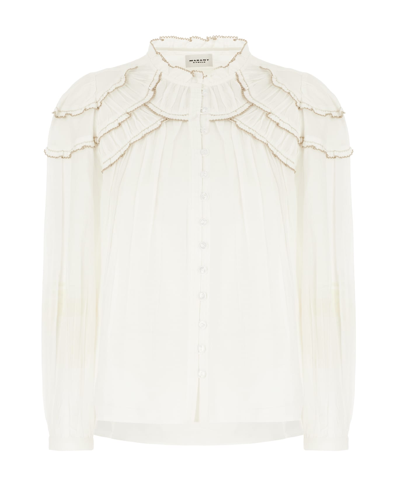 Marant Étoile White Cotton Blend Blouse - white