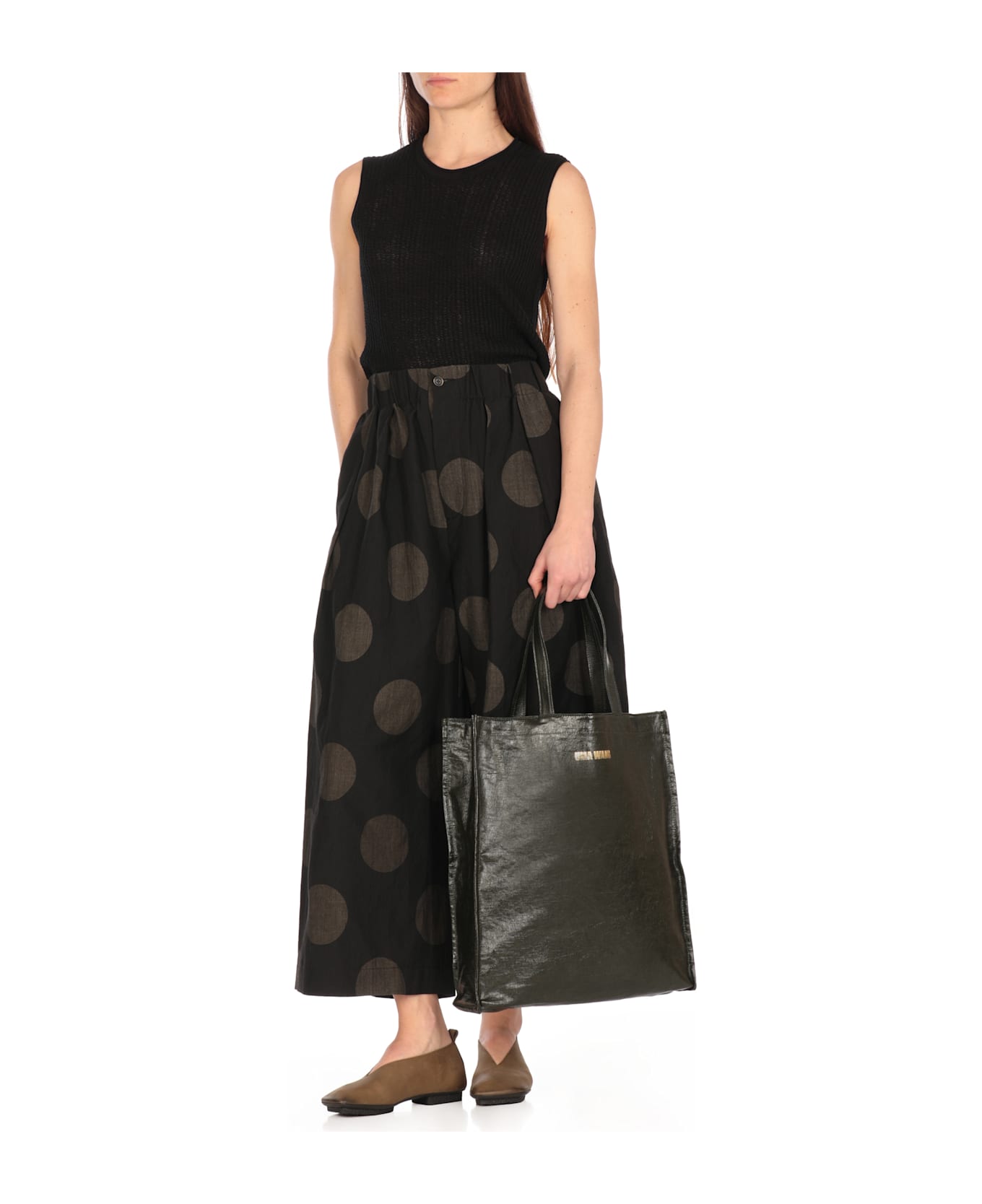 Uma Wang Small Canv Shoppinh Bag - BROWN