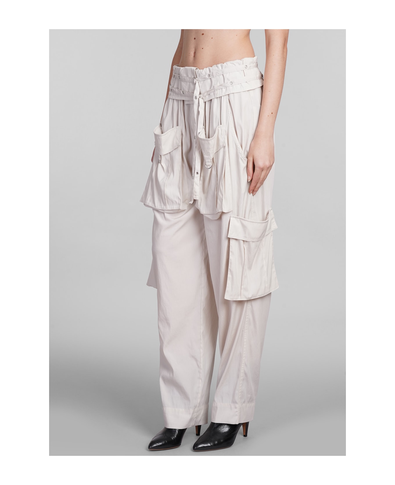 Isabel Marant Hadja Mid-rise Belted Cargo Trousers - beige ボトムス