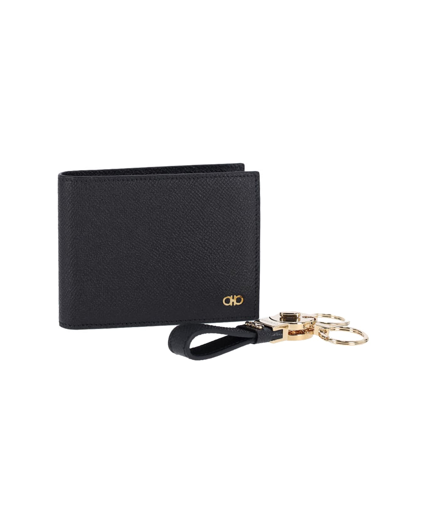 Ferragamo 
gancini
 Wallet And Keyring Set - Black  