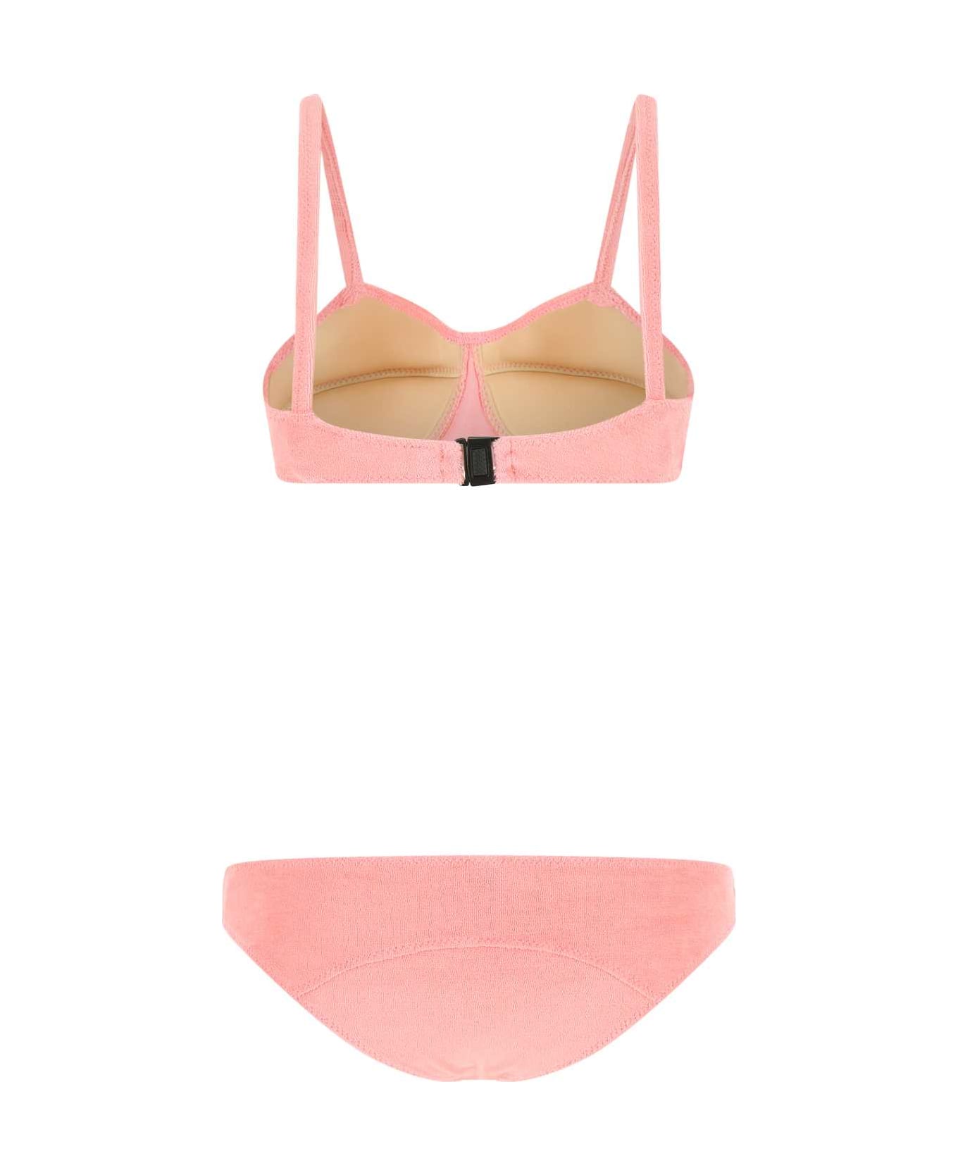 Lisa Marie Fernandez Pink Stretch Terry Goldwyn Bikini - PINKYTERRY
