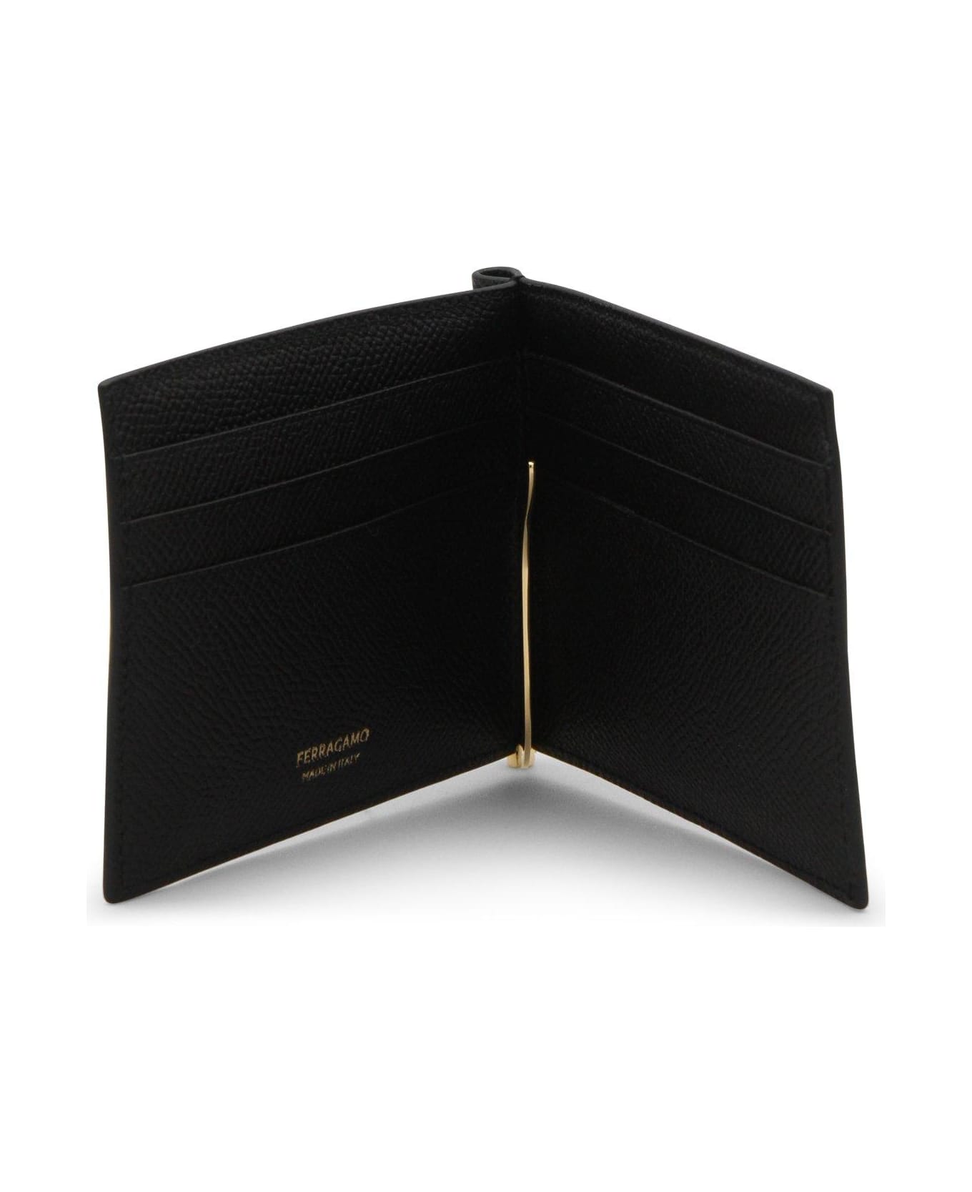 Ferragamo Logo Plaque Bi-fold Wallet - BLACK