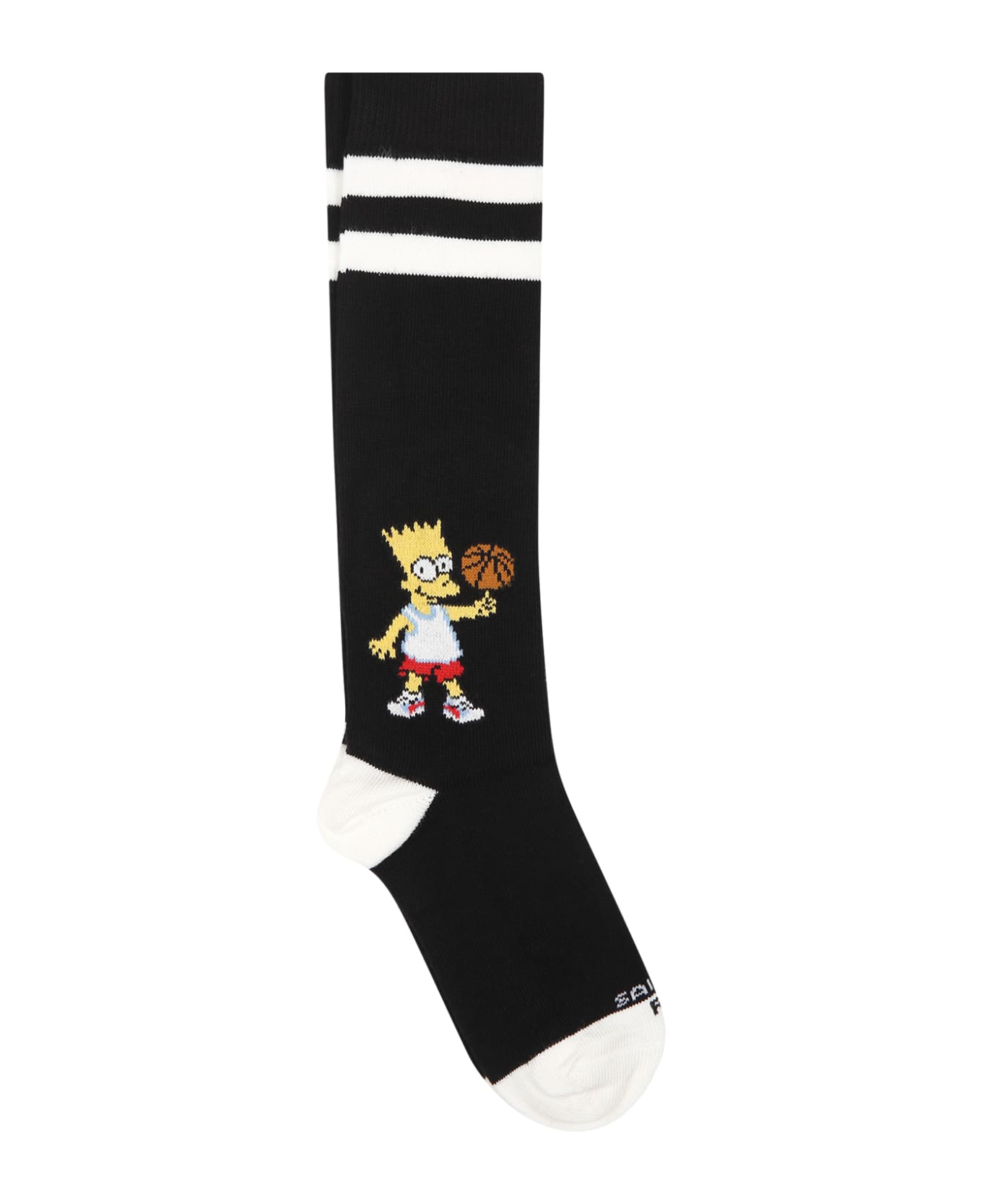 MC2 Saint Barth Black Socks For Children With Bart Simpson - Black