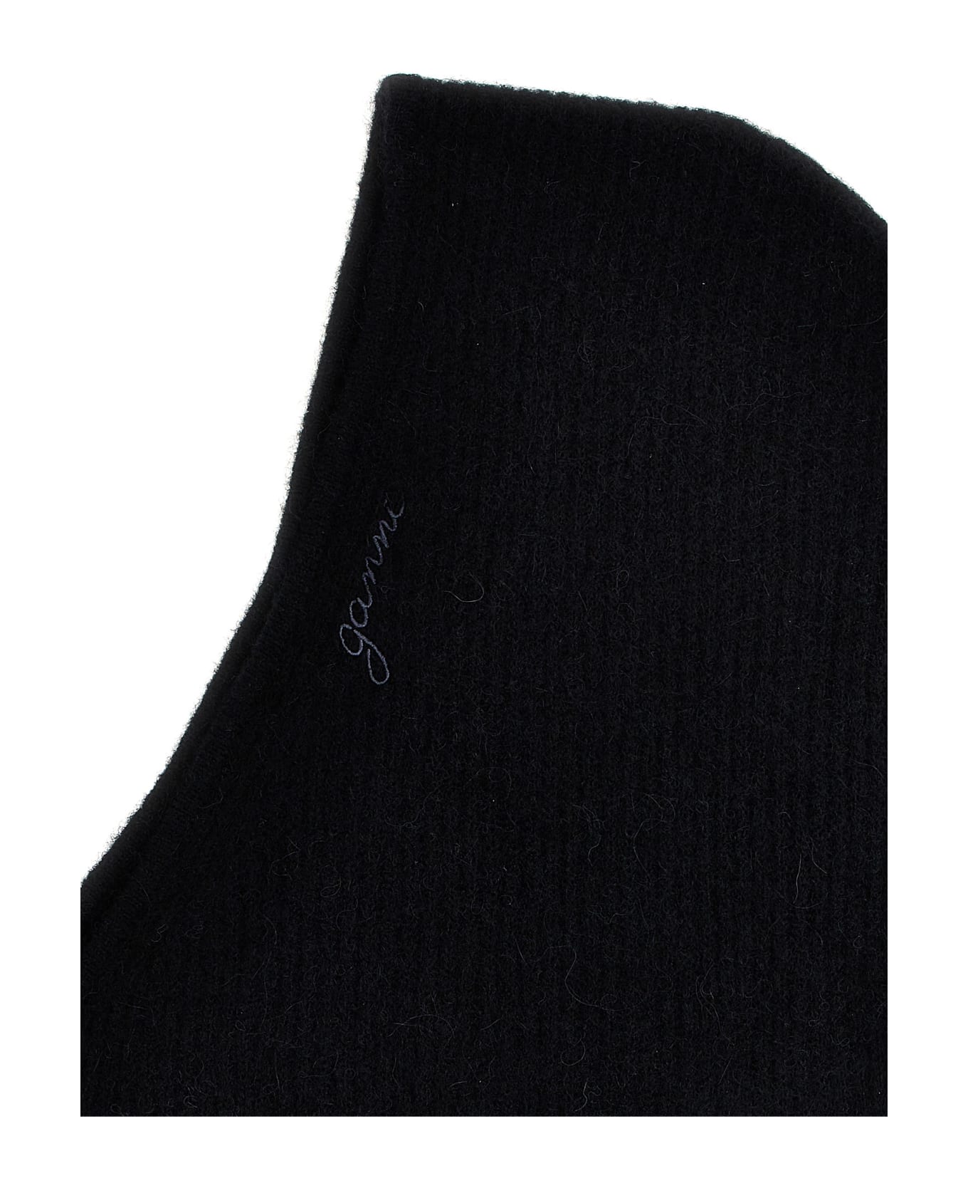 Ganni Logo Embroidery Hood - Black