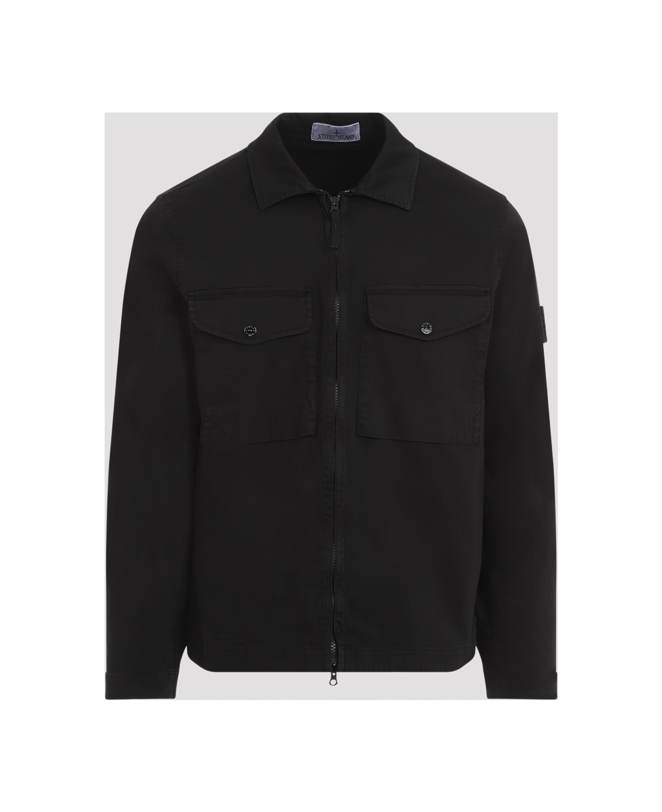 Stone Island Cotton Overshirt - Black ジャケット