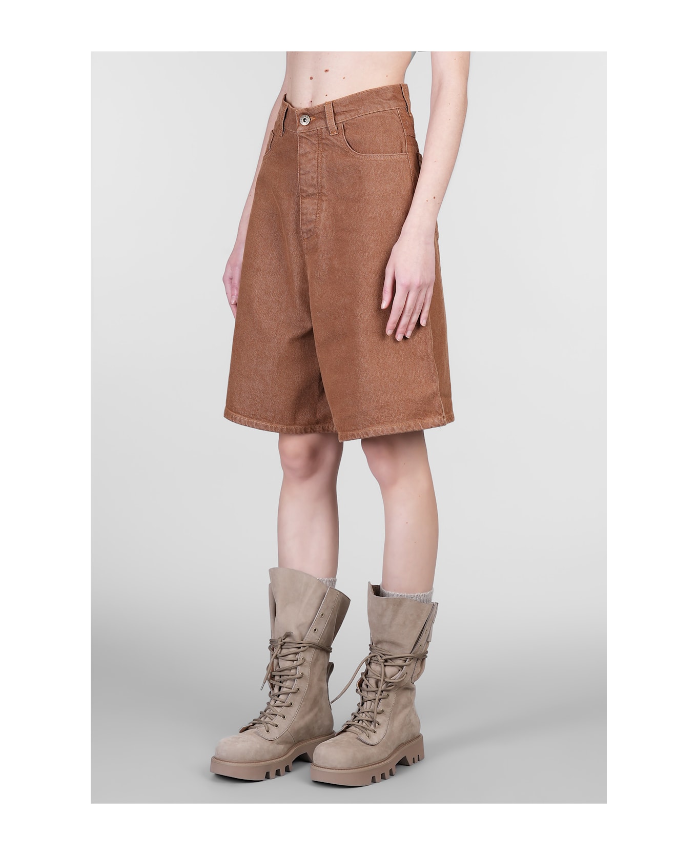 J.W. Anderson Shorts In Brown Cotton - Rosso