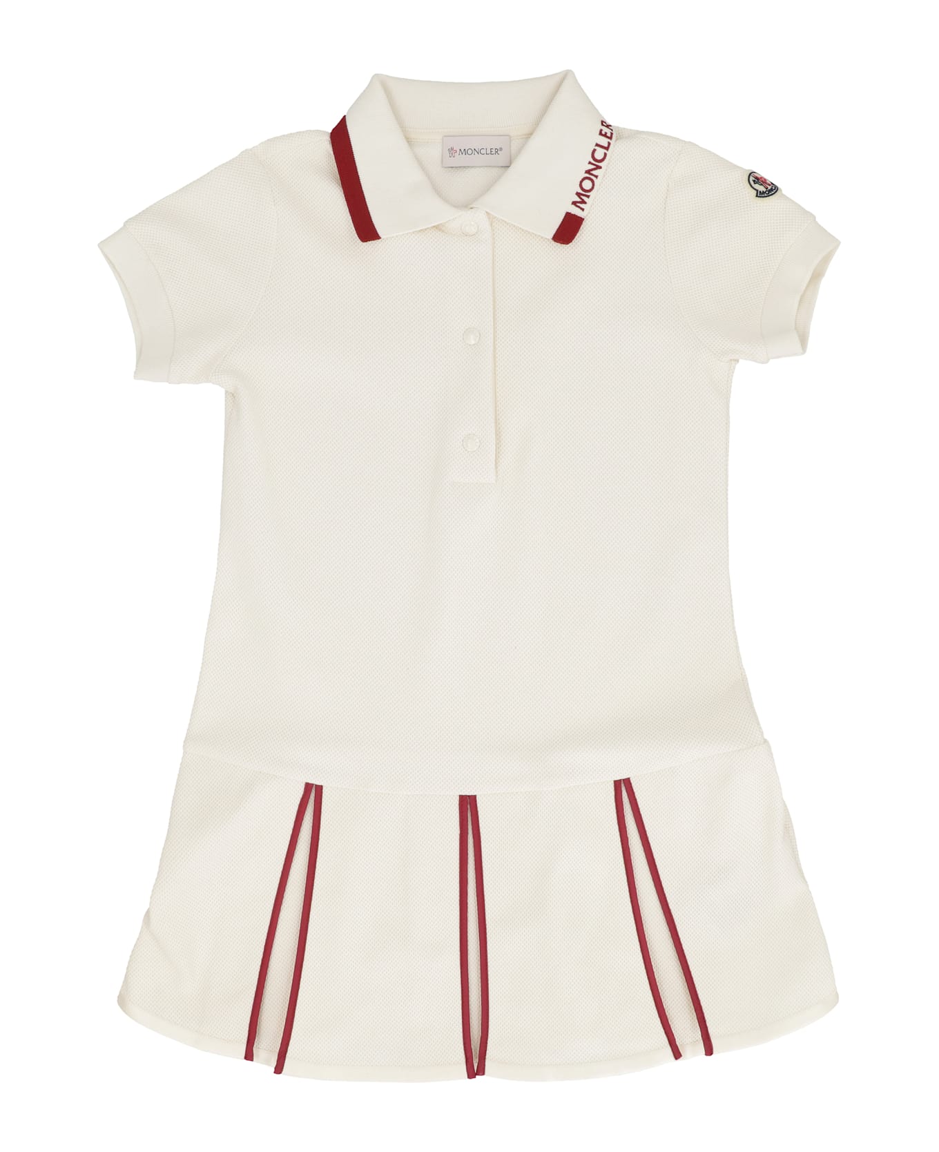 Moncler Cotton Pique Polo Dress - panna