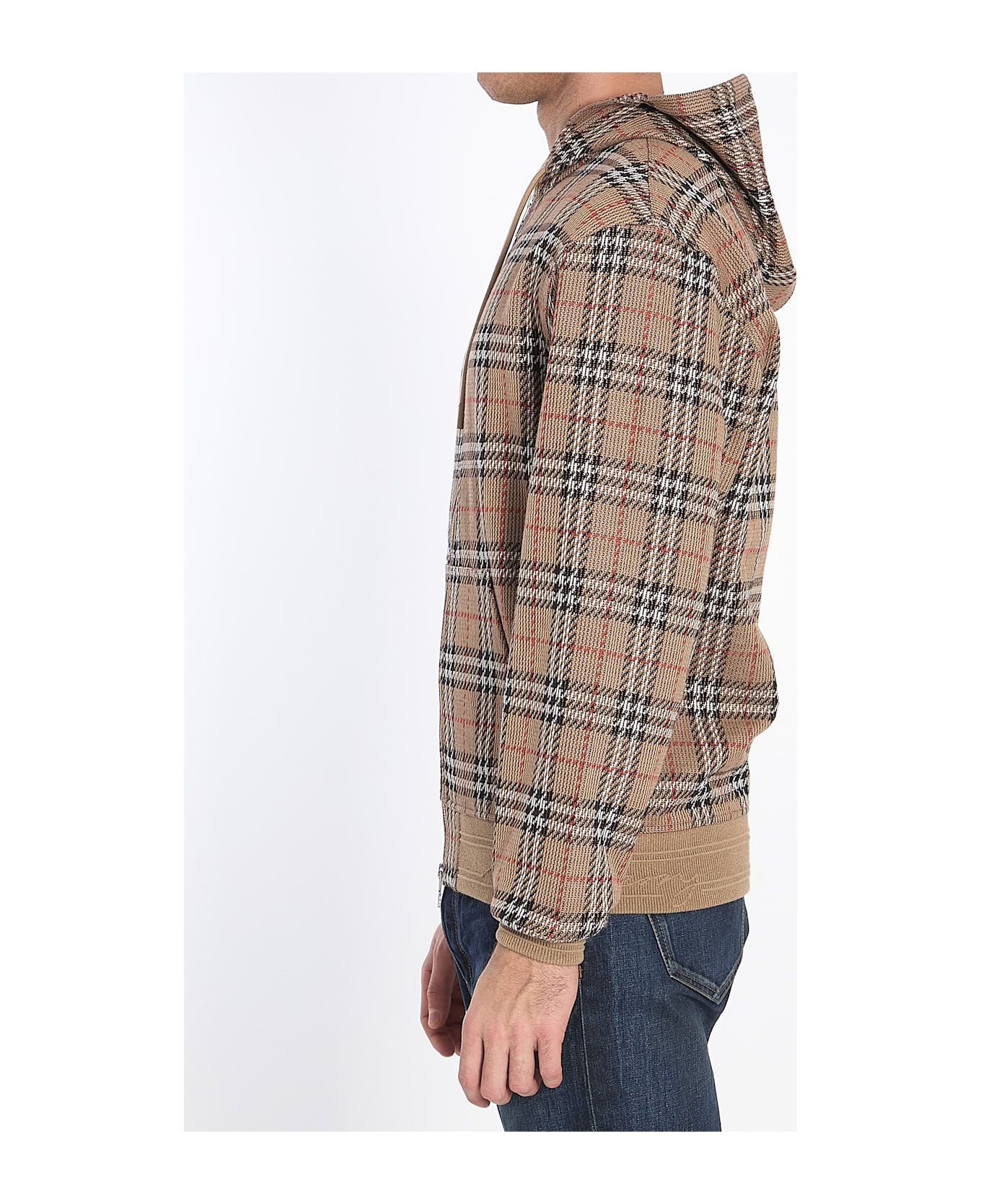 Burberry Check Jacquard Hoodie - Nut Ip Check