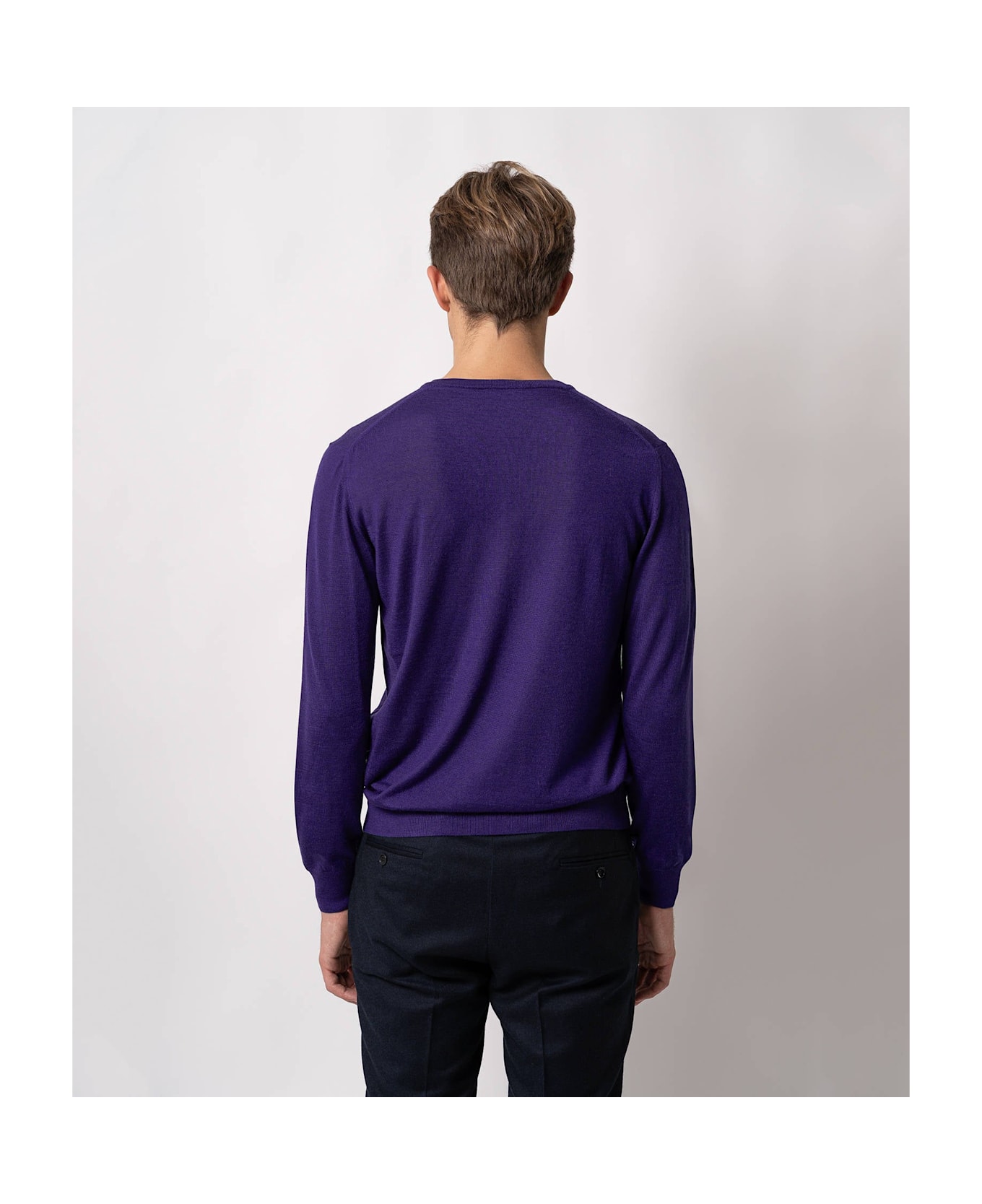 Larusmiani V-neck Sweater Pullman Sweater - Purple