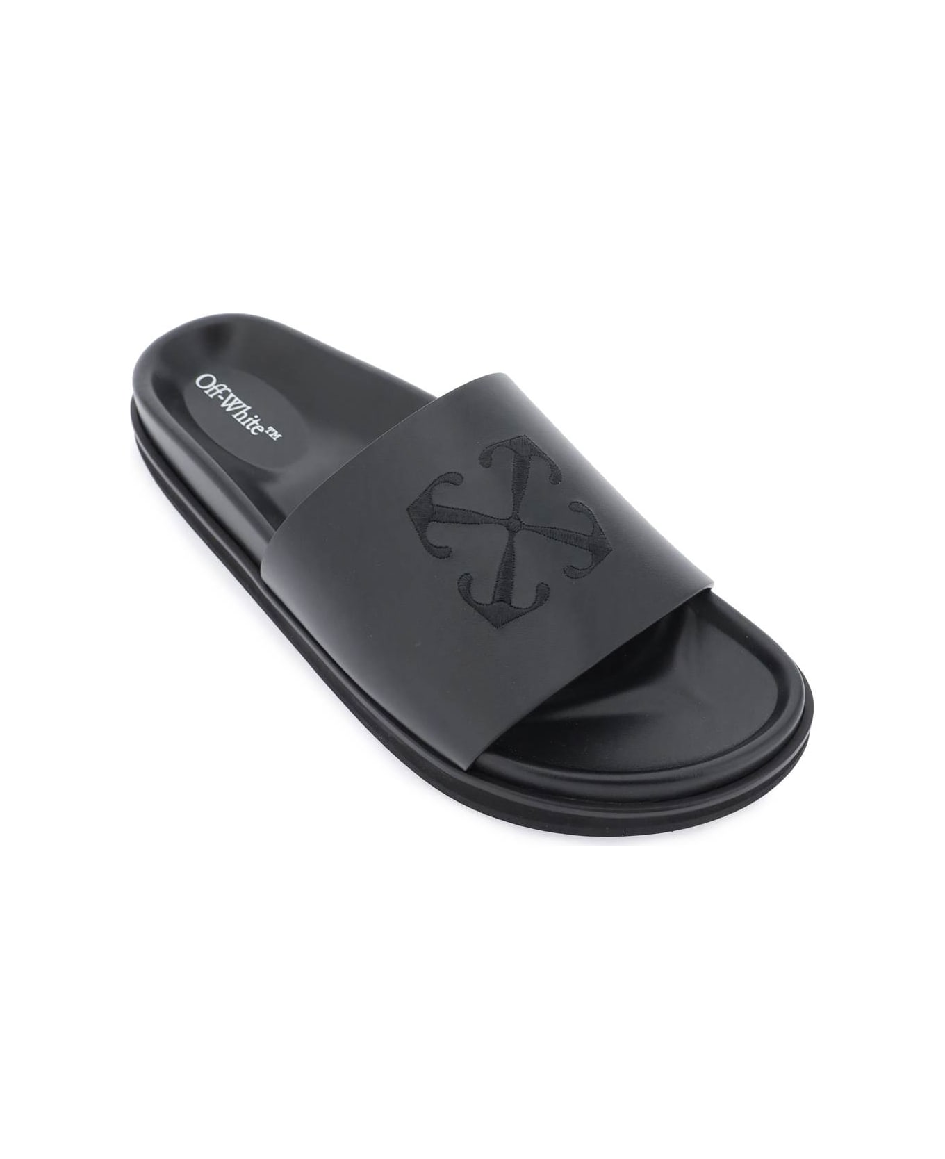 Off-White Logo Slide Sandals - Black Blac