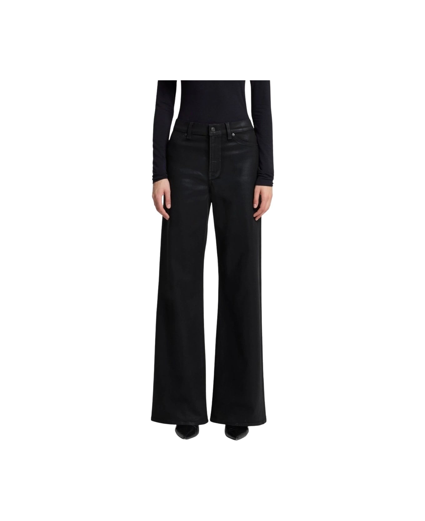 7 For All Mankind Lotta Coated Black - Black