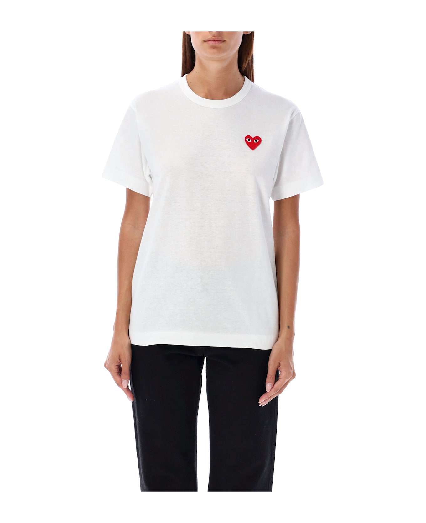Comme des Garçons Play Classic Heart Patch Tee - WHITE