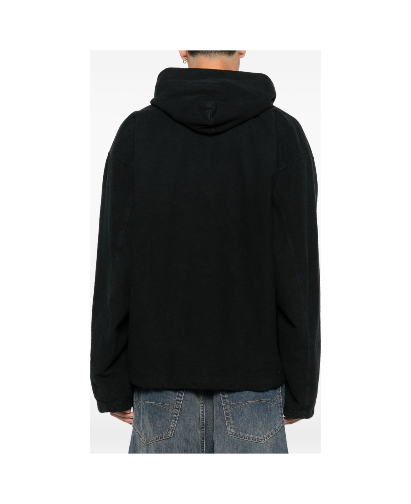 Balenciaga Flanned Hooded Jacket - Black
