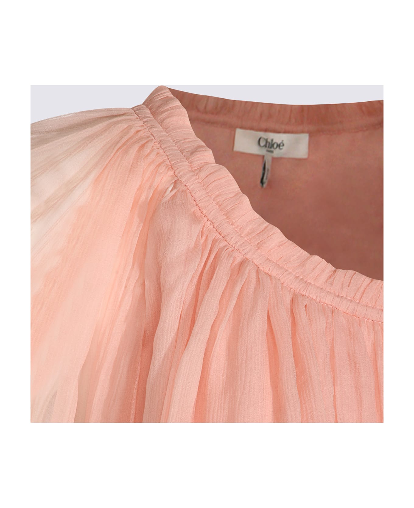 Chloé Rose Silk Dress - TAN ROSE