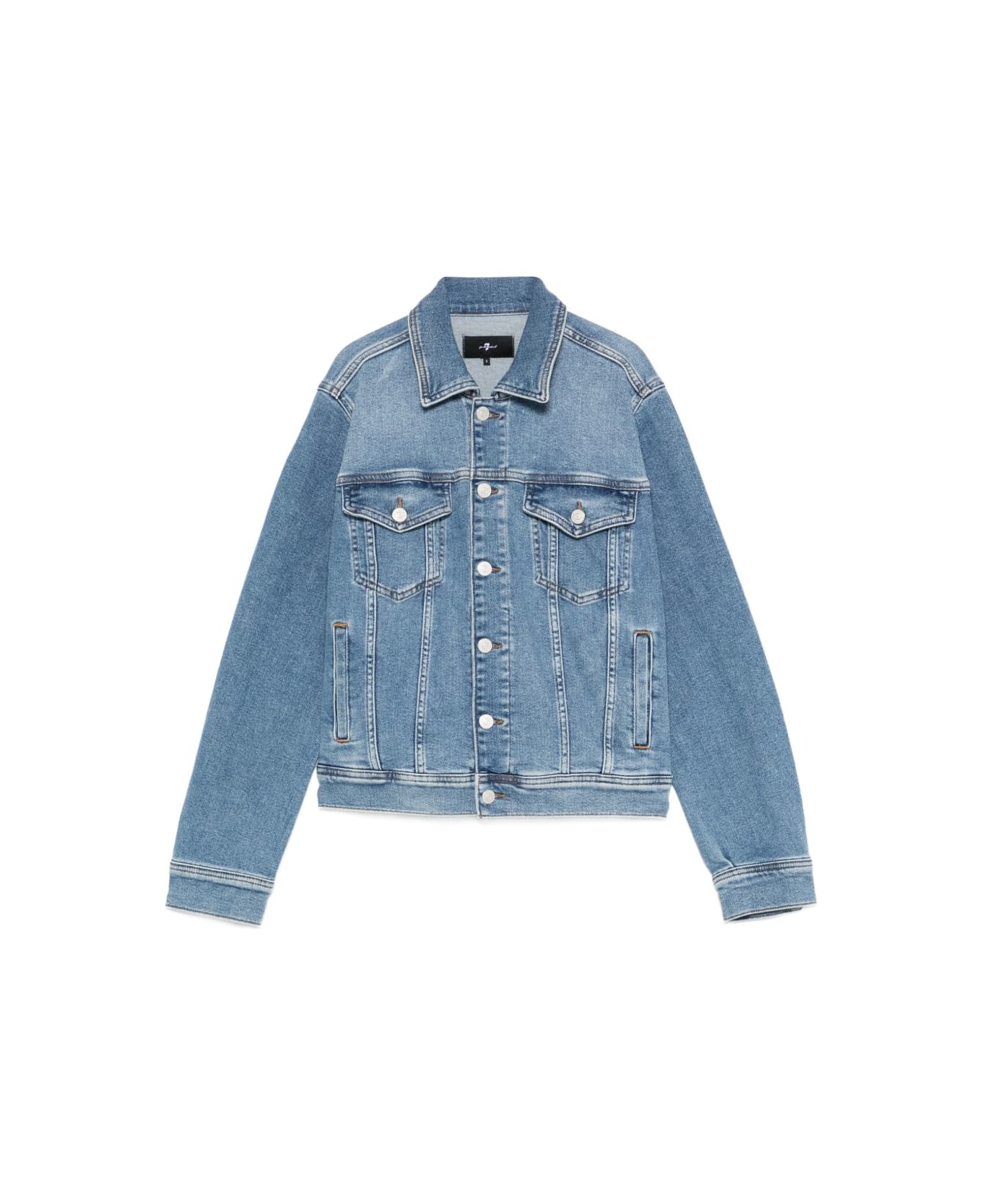 7 For All Mankind Adi Denim Trucker Jacket - Clear Blue