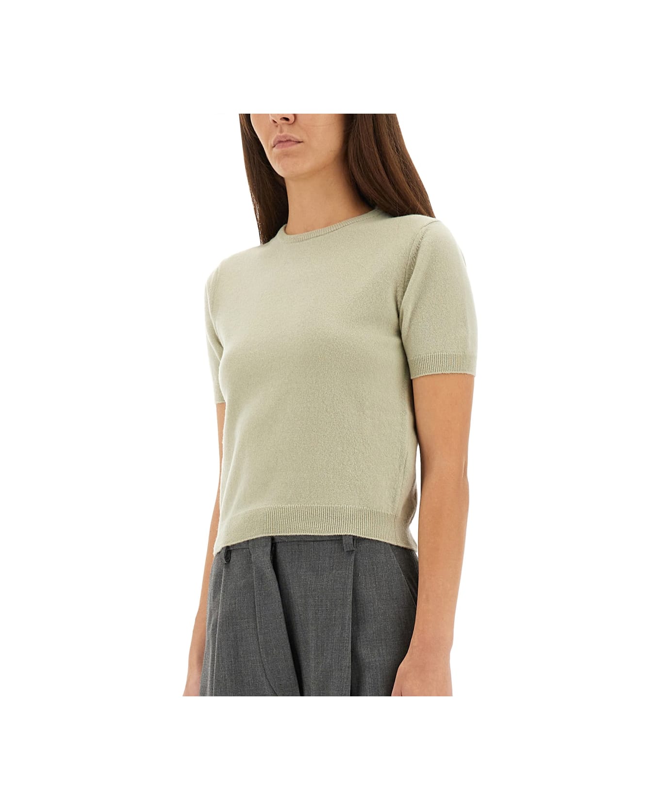 Maison Margiela Wool Crew Neck T-shirt - GREEN