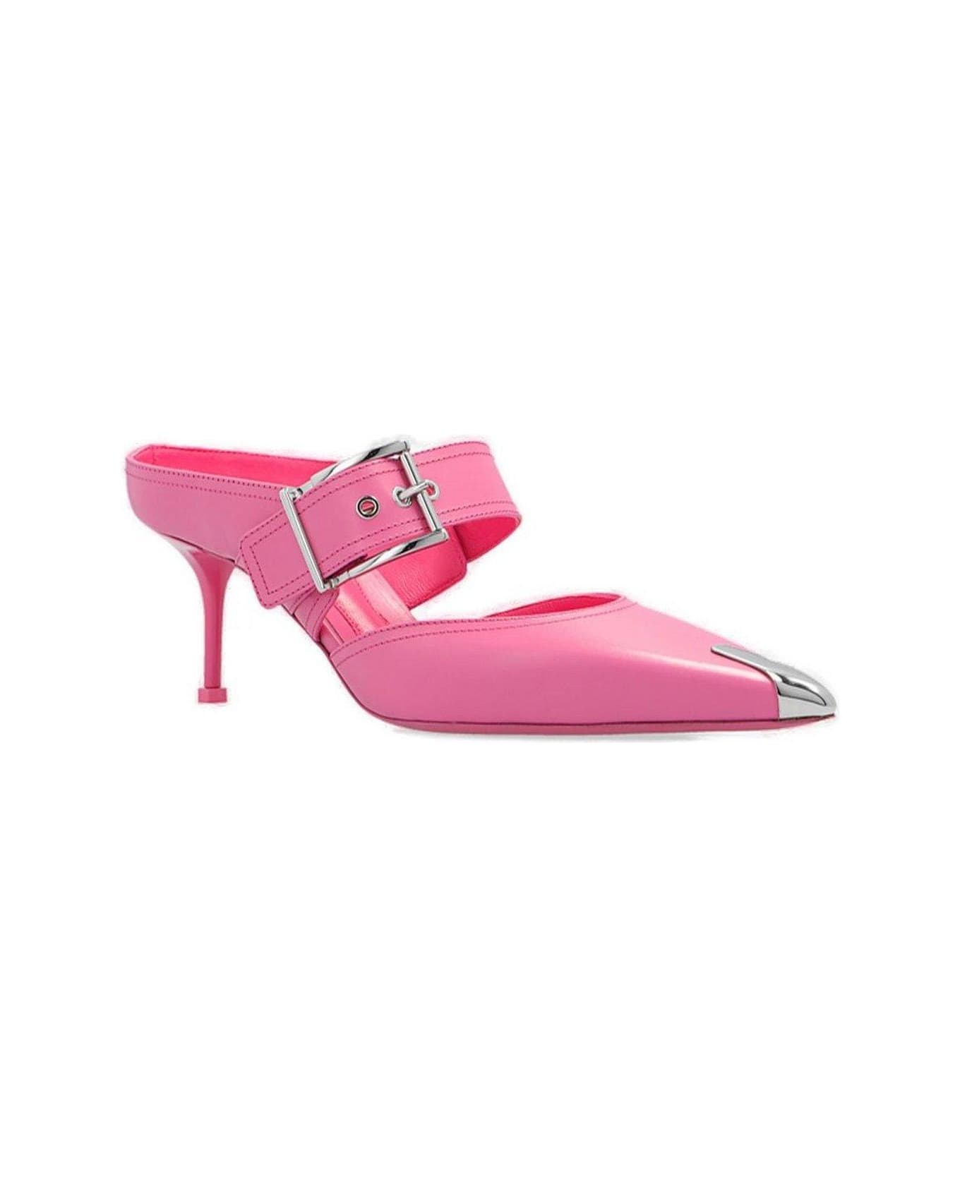 Alexander McQueen Pointed-toe Slip-on Mules - Rosa
