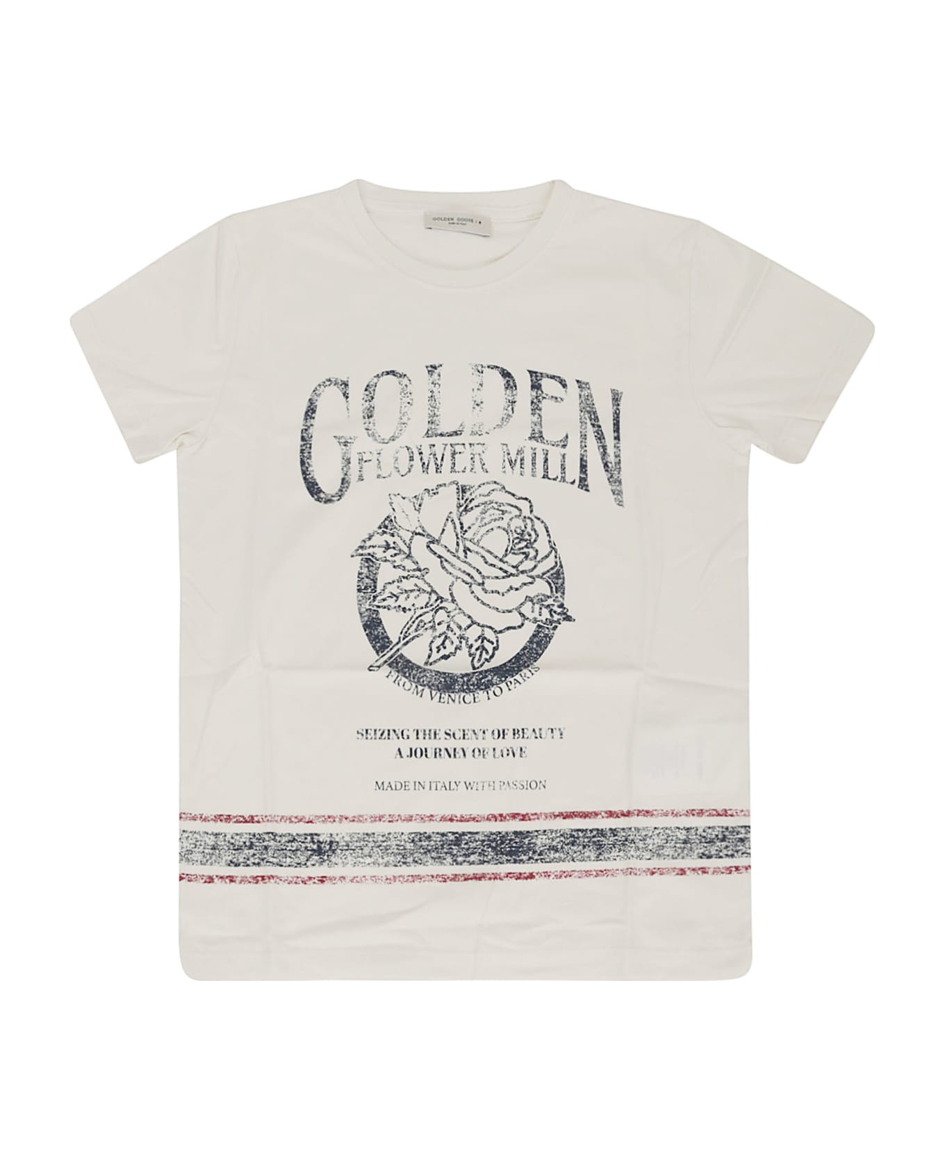 Golden Goose Journey/ Boy's T-shirt/ Cotton Jersey Golden Fl - ARTIC WOLF